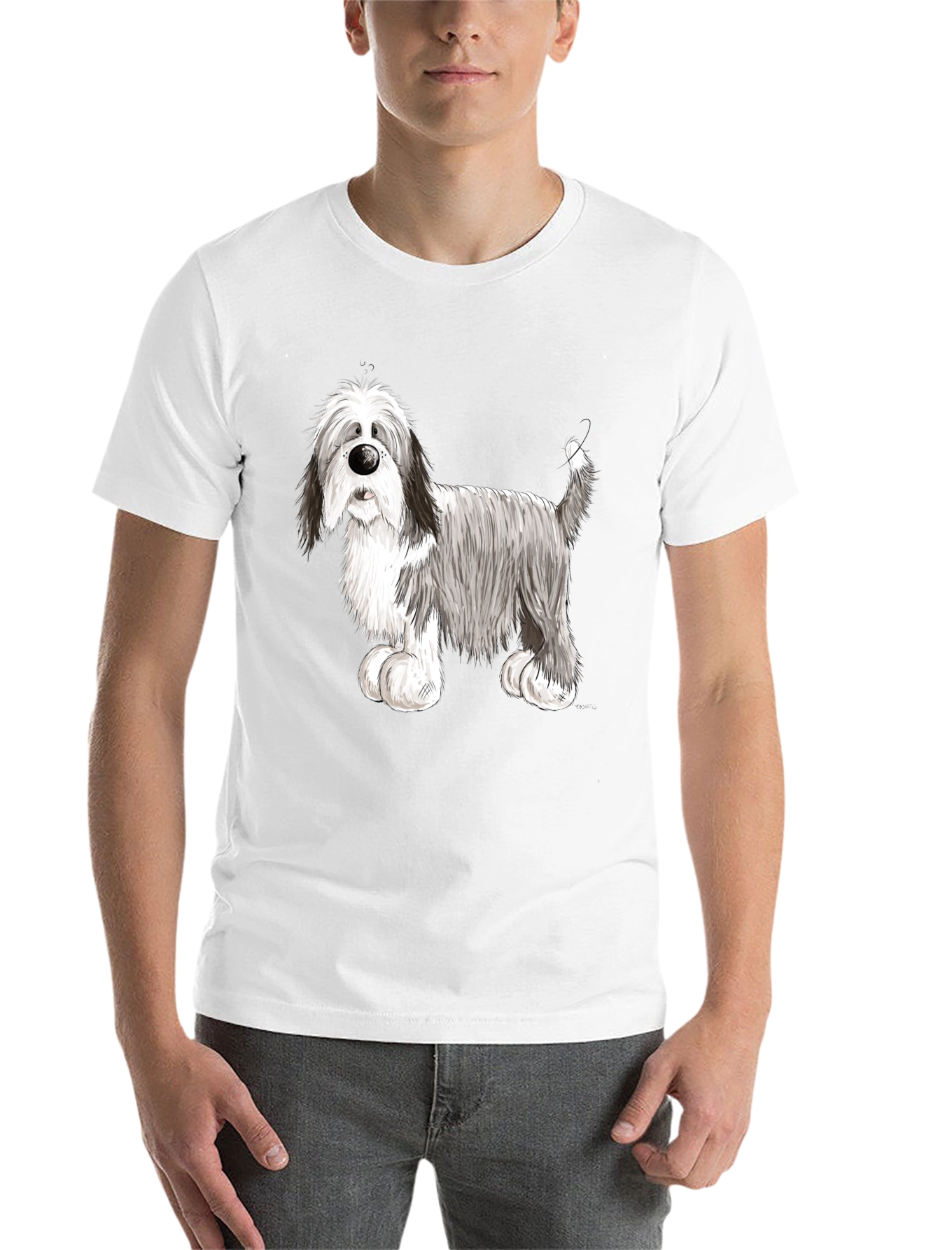 Black Bearded Collie Dog Graphic Tee - Black view 14