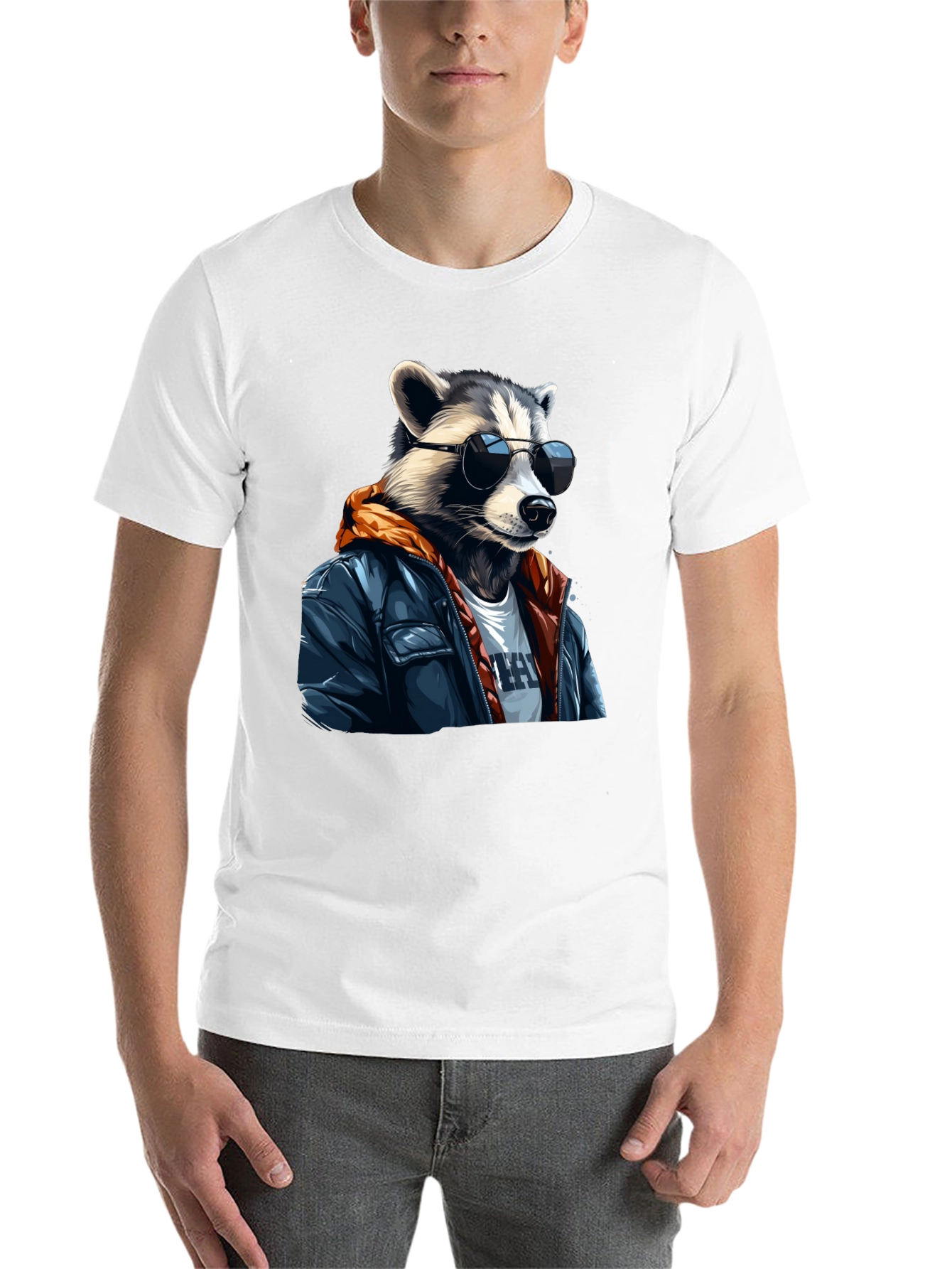 Black Cool Raccoon Graphic Tee - Black T-Shirt view 14