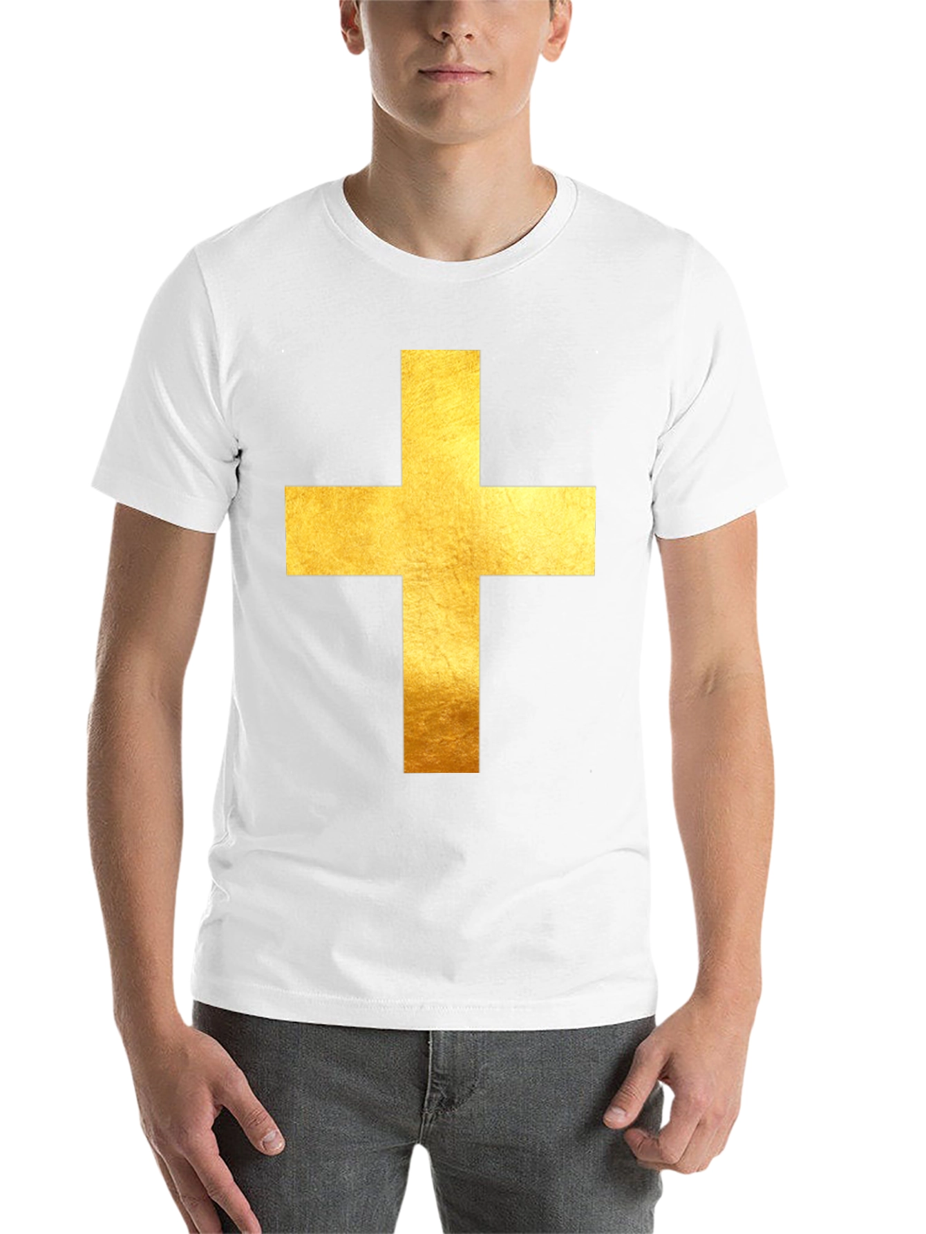 Black Gold Cross Graphic Black T-Shirt view 14