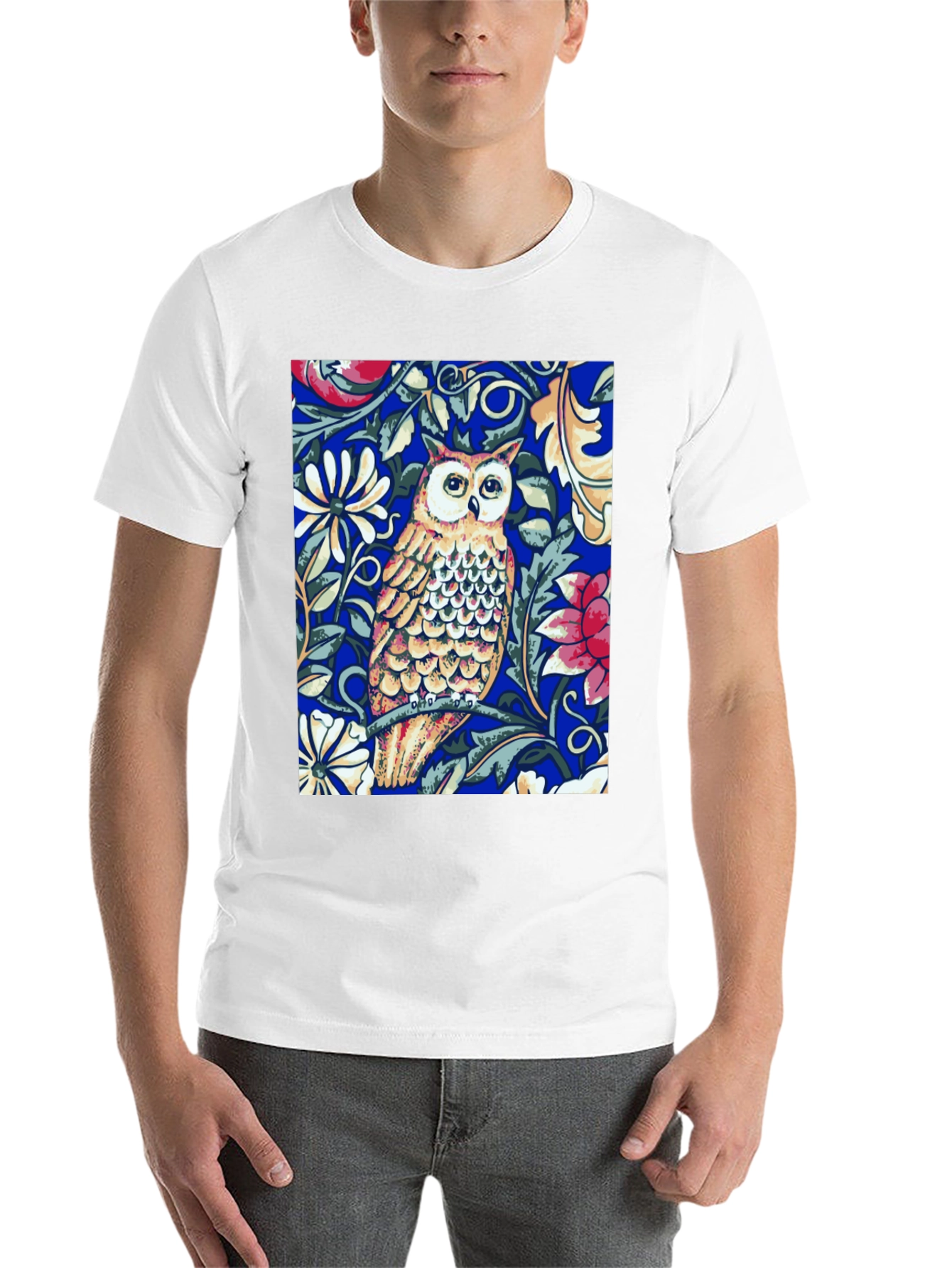 Black Owl Floral T-Shirt - Unique Graphic Tee view 14