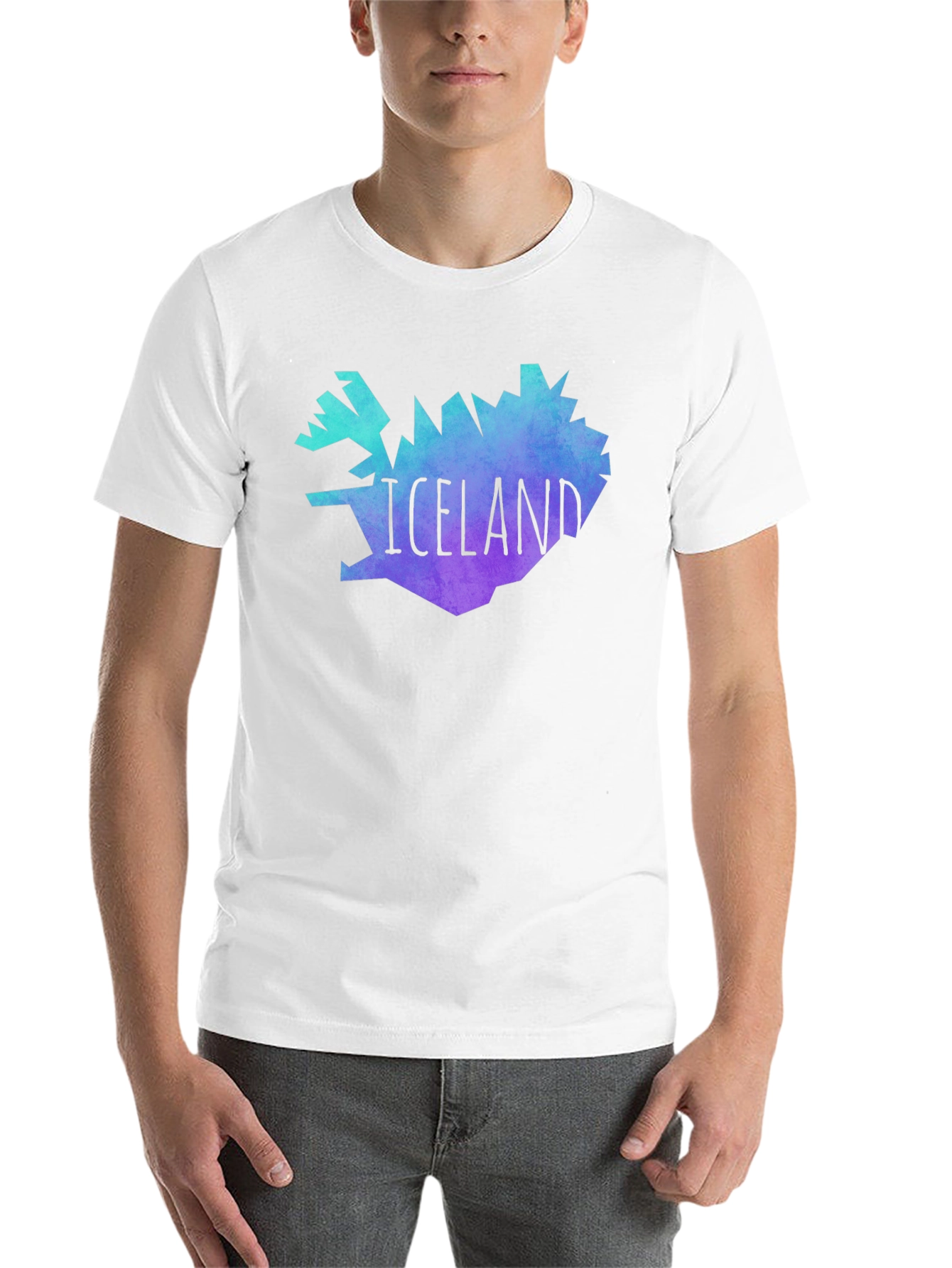Black Iceland Map Graphic Tee - Black Unisex T-Shirt view 14