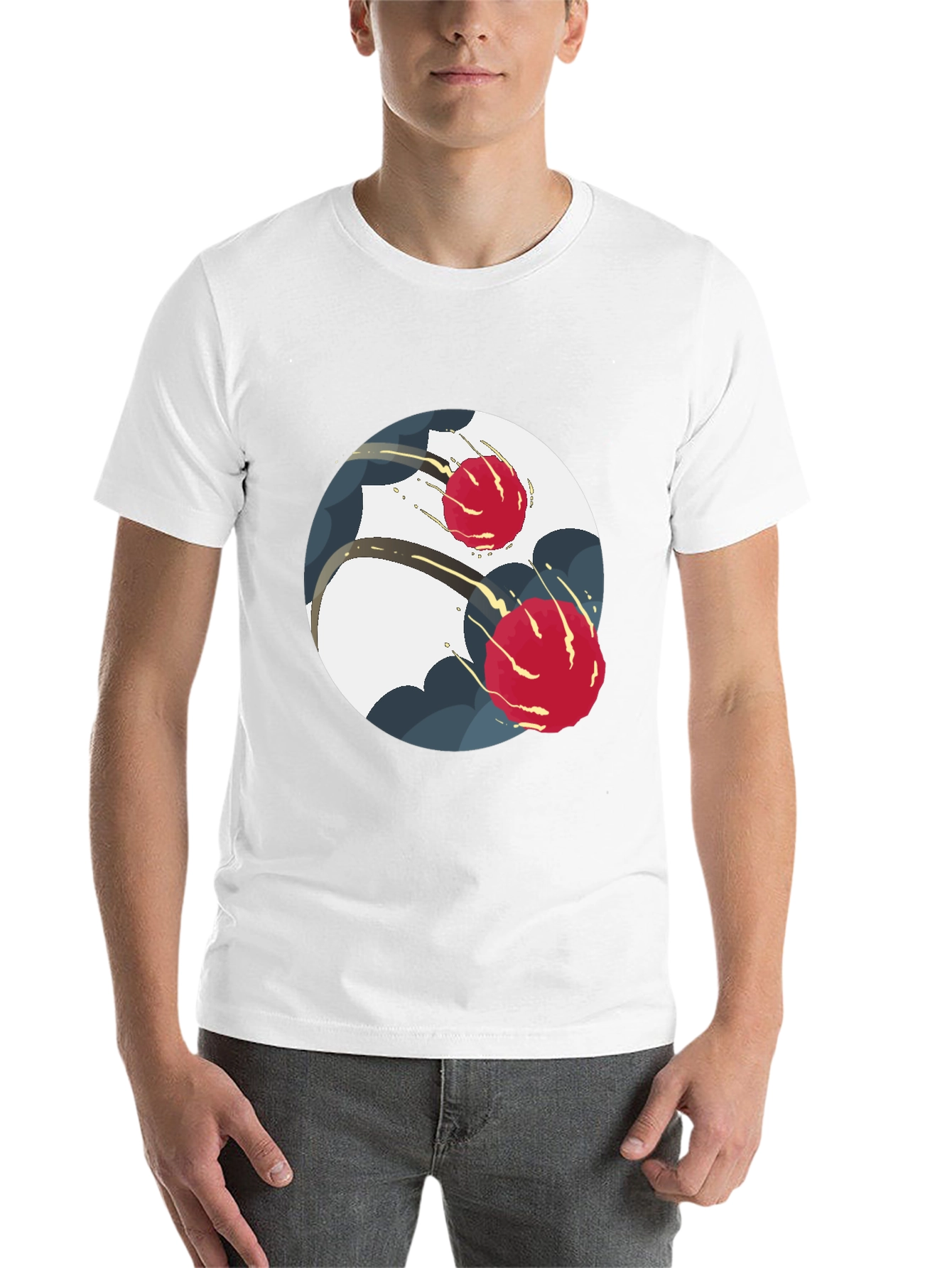Black Modern Yin Yang Graphic Tee - Black view 14