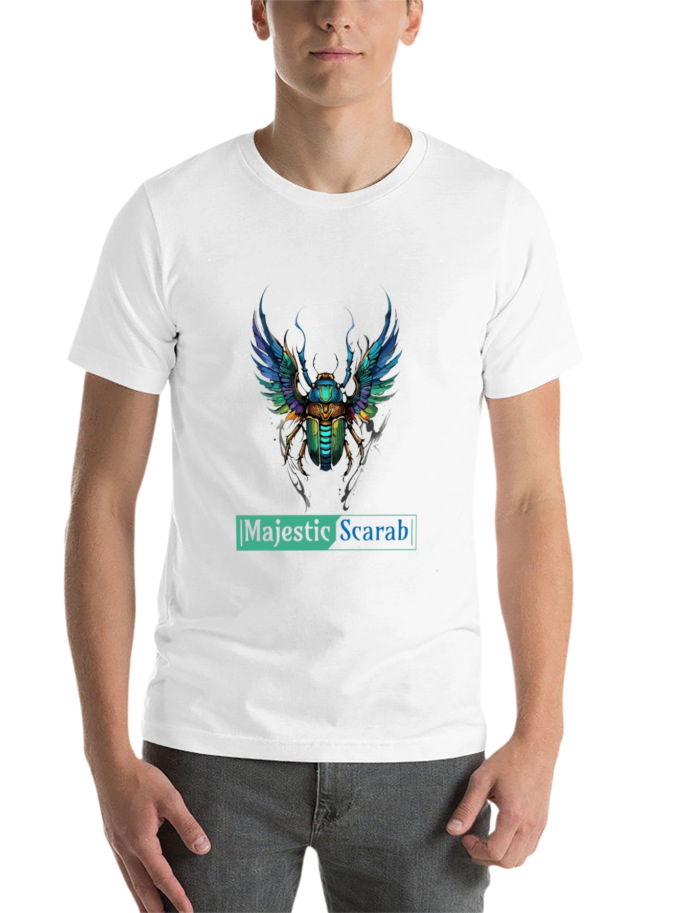 Black Majestic Scarab Graphic Tee - Premium Comfort Fit view 14