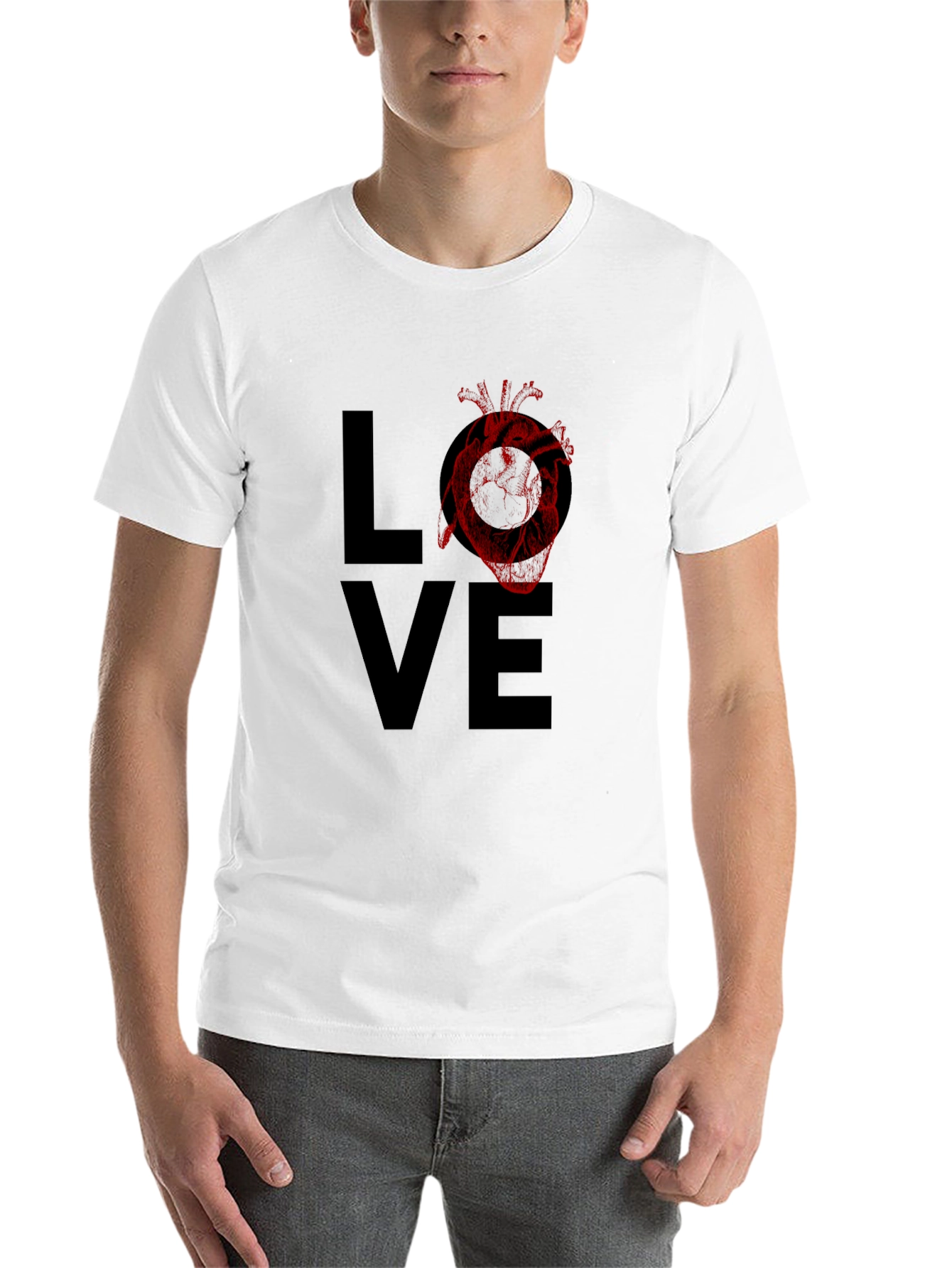 Black Love Heart Graphic Tee - Black view 14