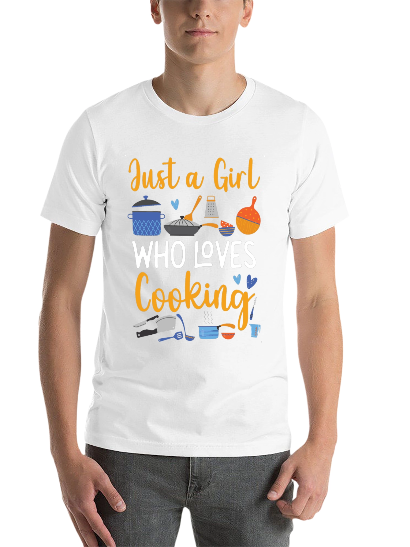 Black Just a Girl Who Loves Cooking T-Shirt view 14