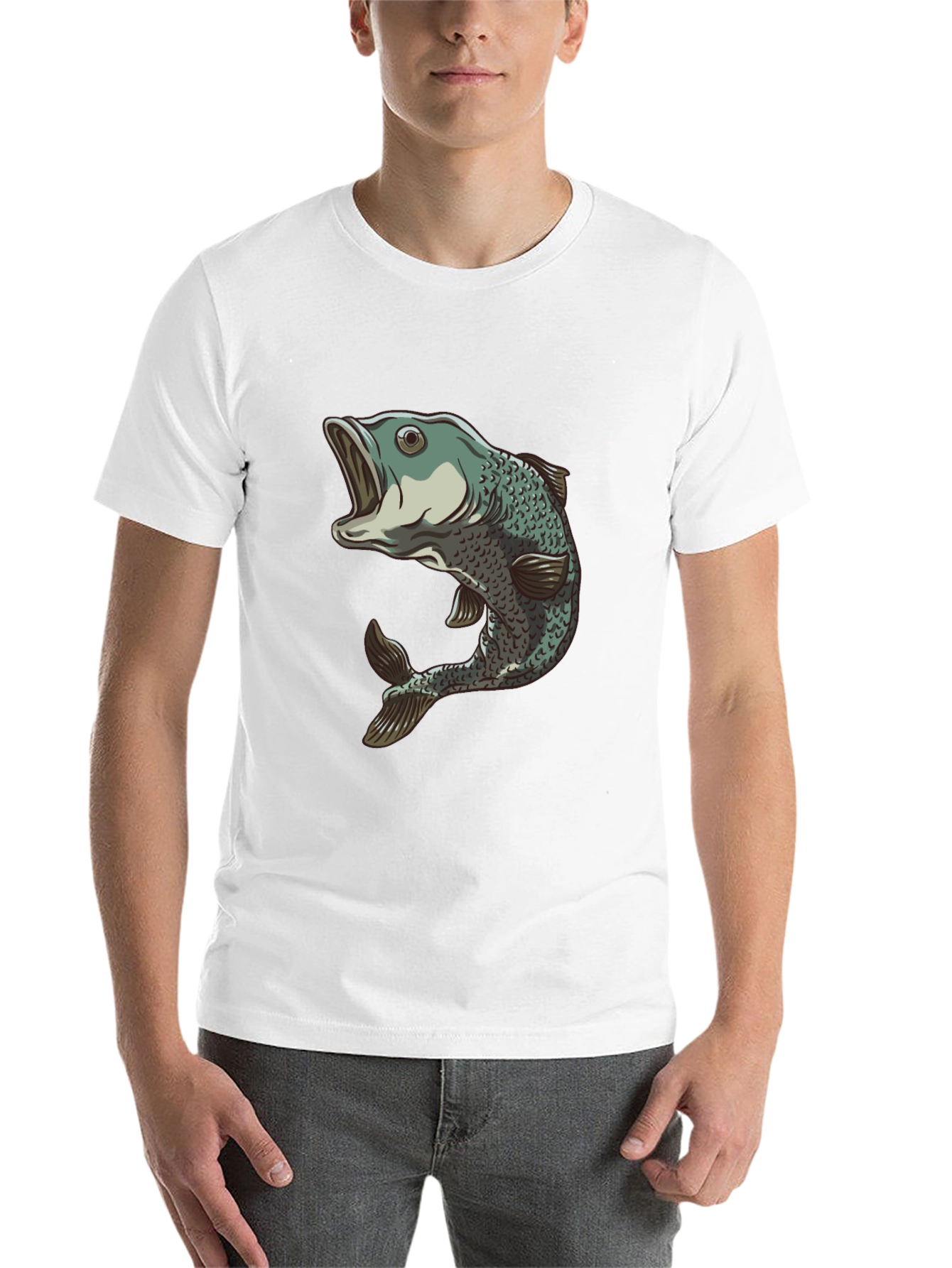 Black Bass Fish Graphic Black T-Shirt - Angler Apparel view 14