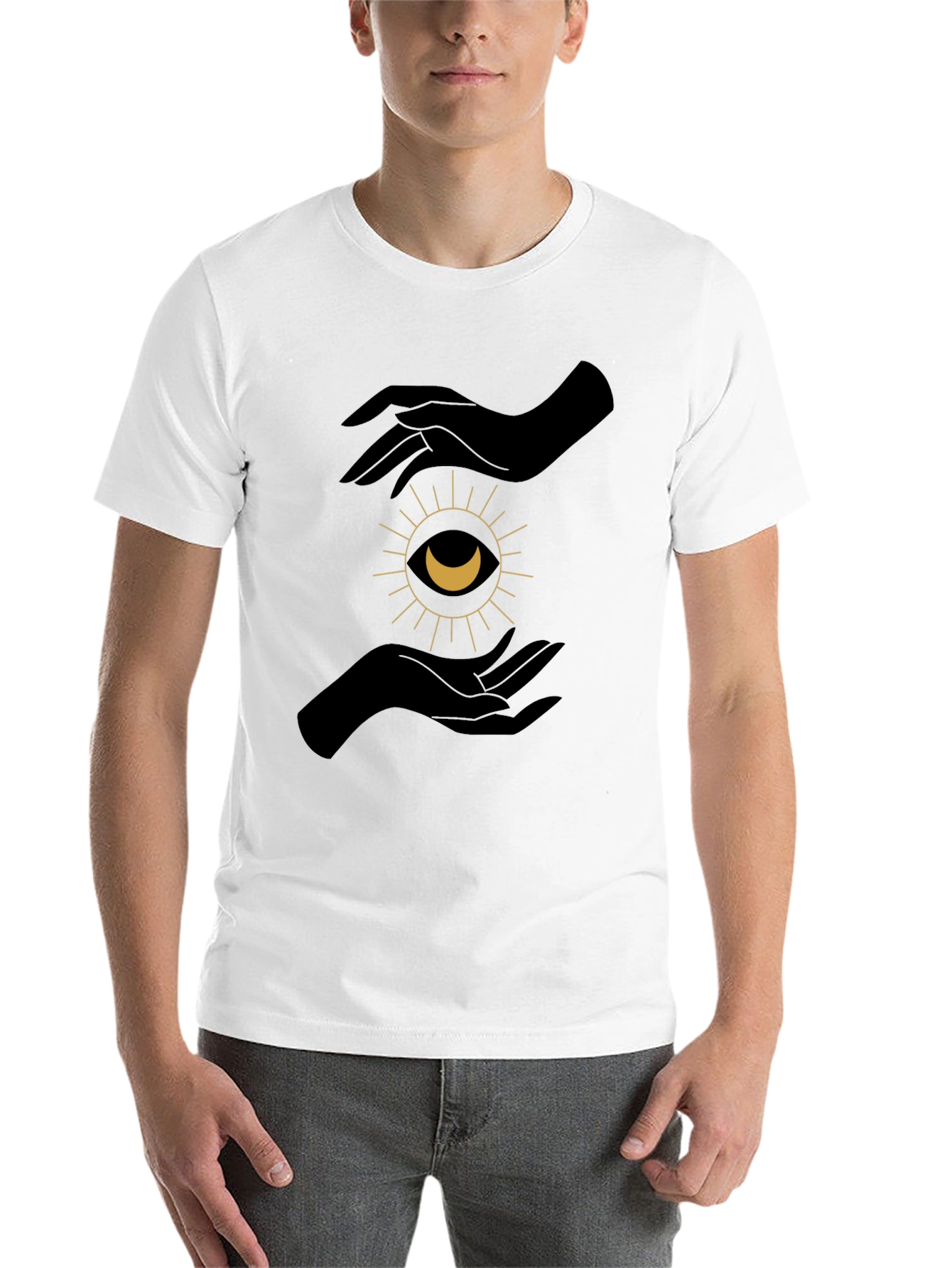 Black Mystic Hands Graphic Tee - Stylish Unisex T-Shirt view 14