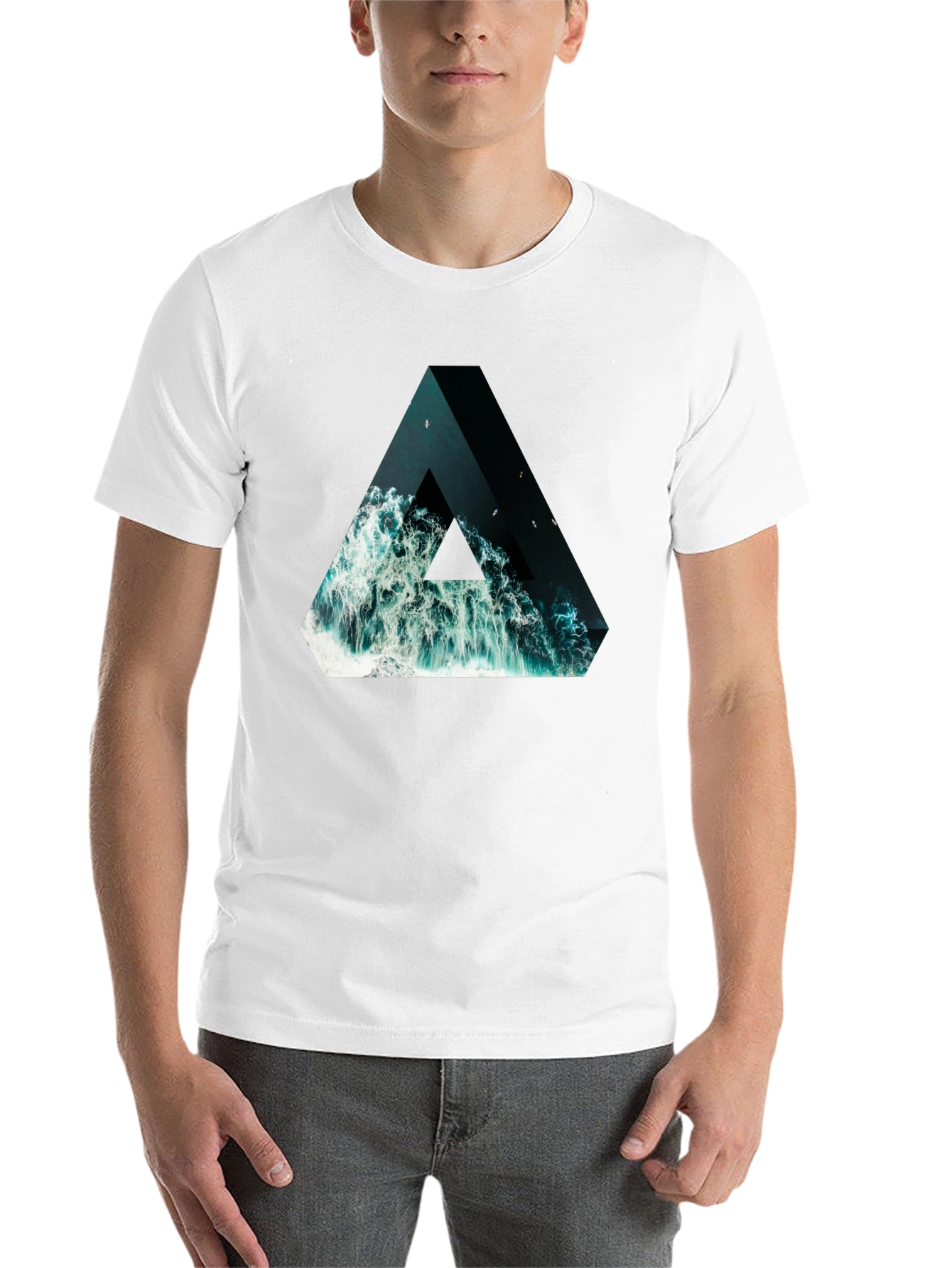 Black Ocean Triangle Graphic Tee - Unique Design! view 14