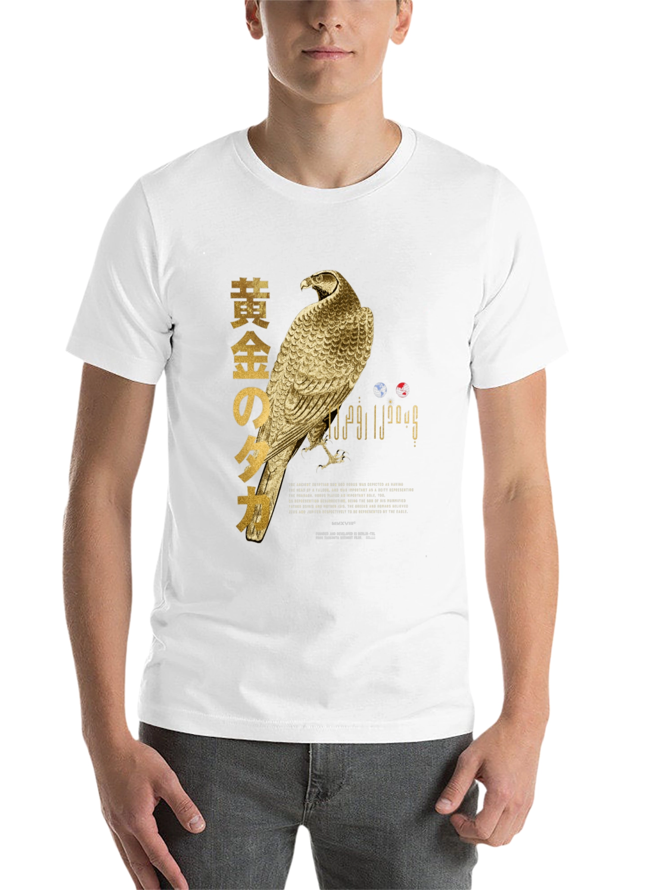 Black Golden Hawk Graphic T-Shirt view 14