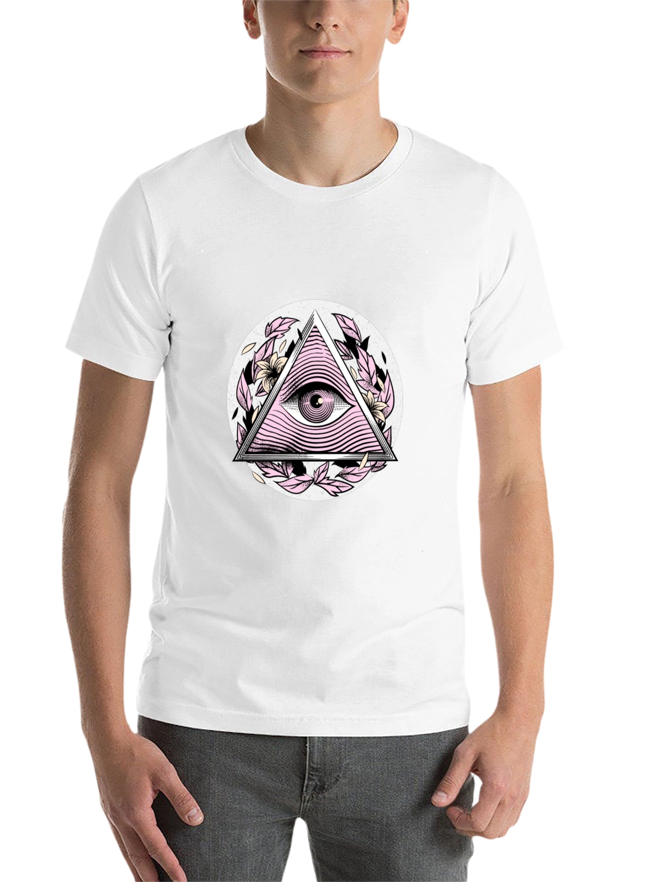 Black All Seeing Eye Graphic Black T-Shirt view 14