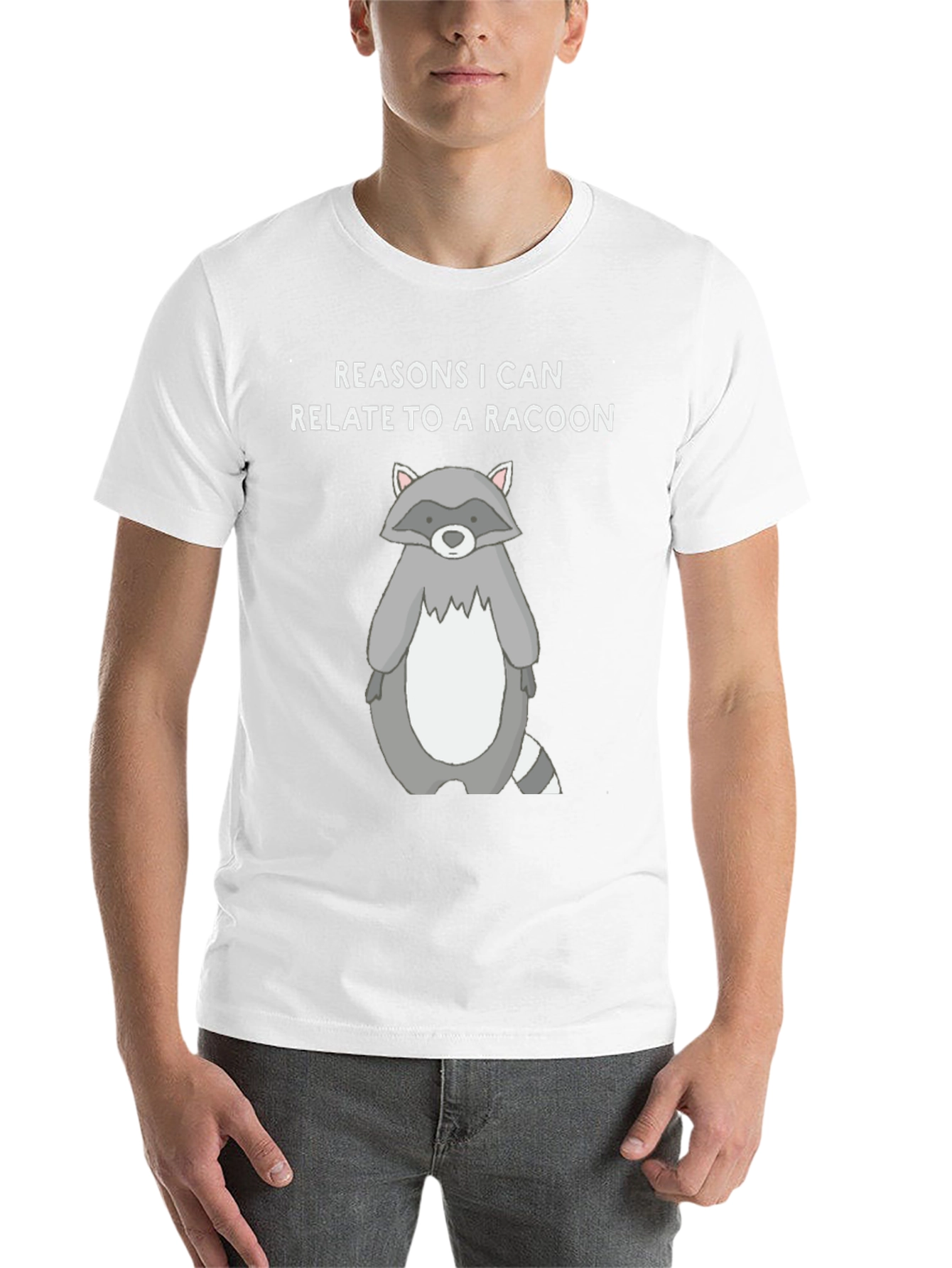 Black Relate to a Racoon Black T-Shirt view 14