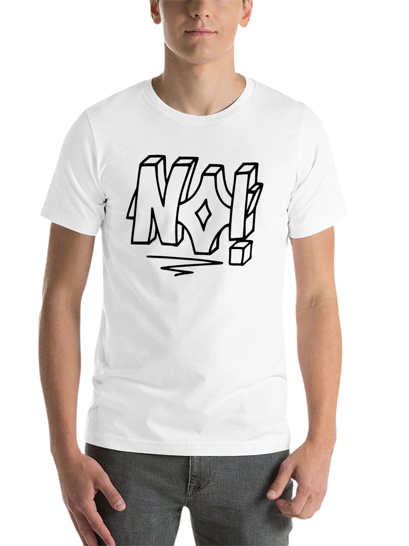 Black Edgy Graphic Tee: "NO!" Statement Shirt view 14