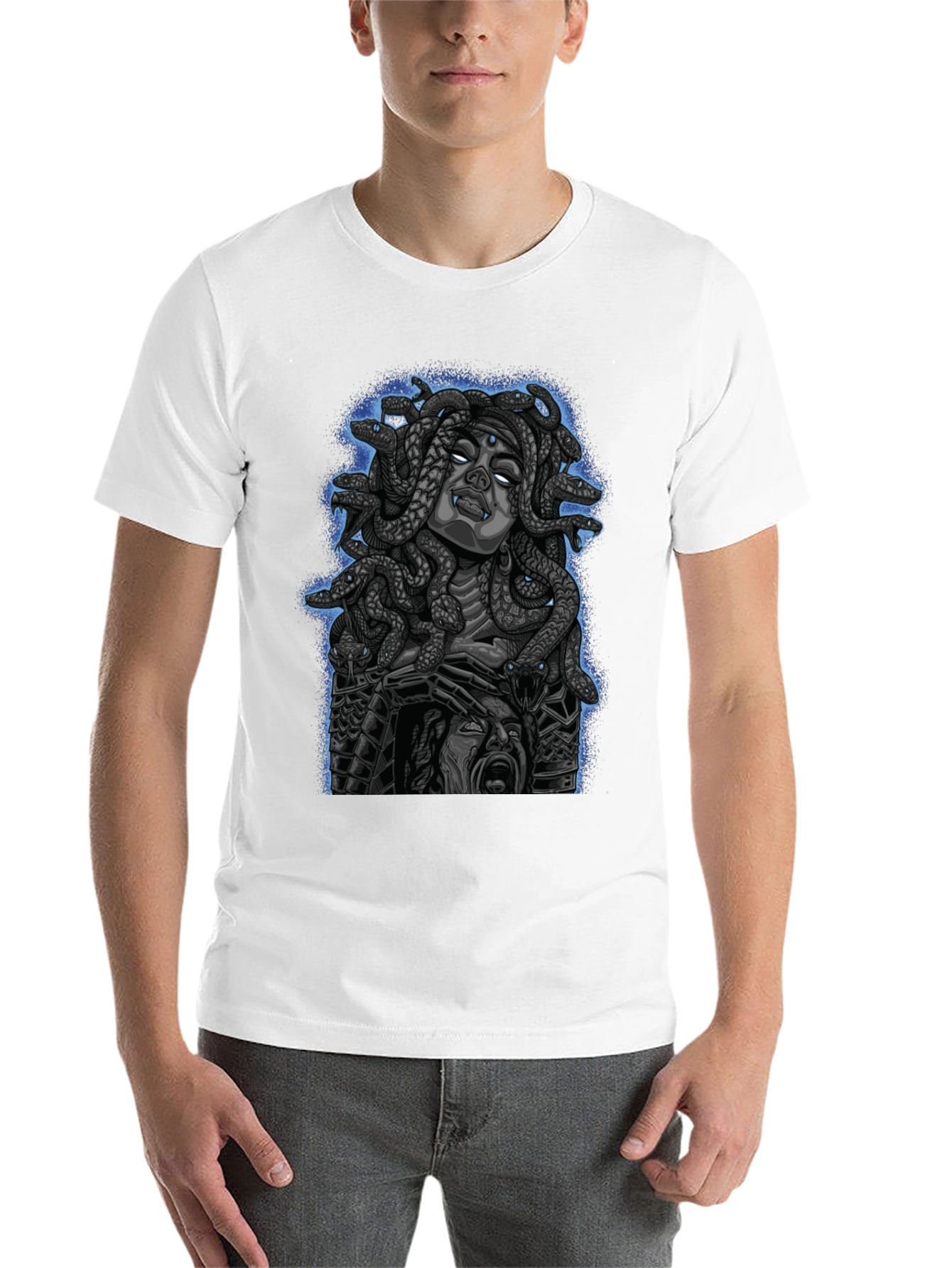 Black Medusa Graphic Print Tee - Mythical Style view 14