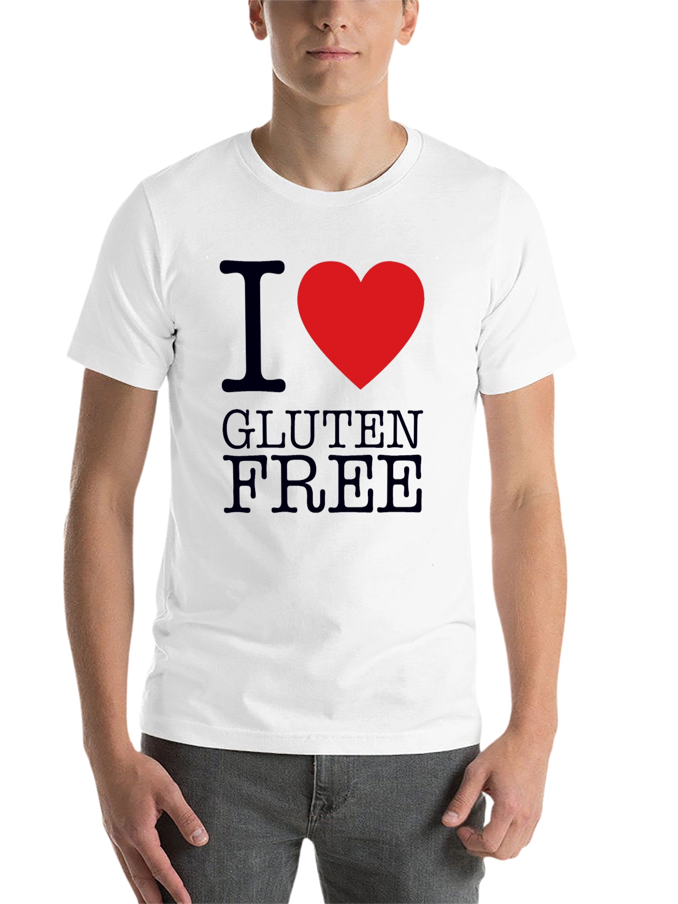 Black I Heart Gluten Free T-Shirt - Mens Black Tee view 14