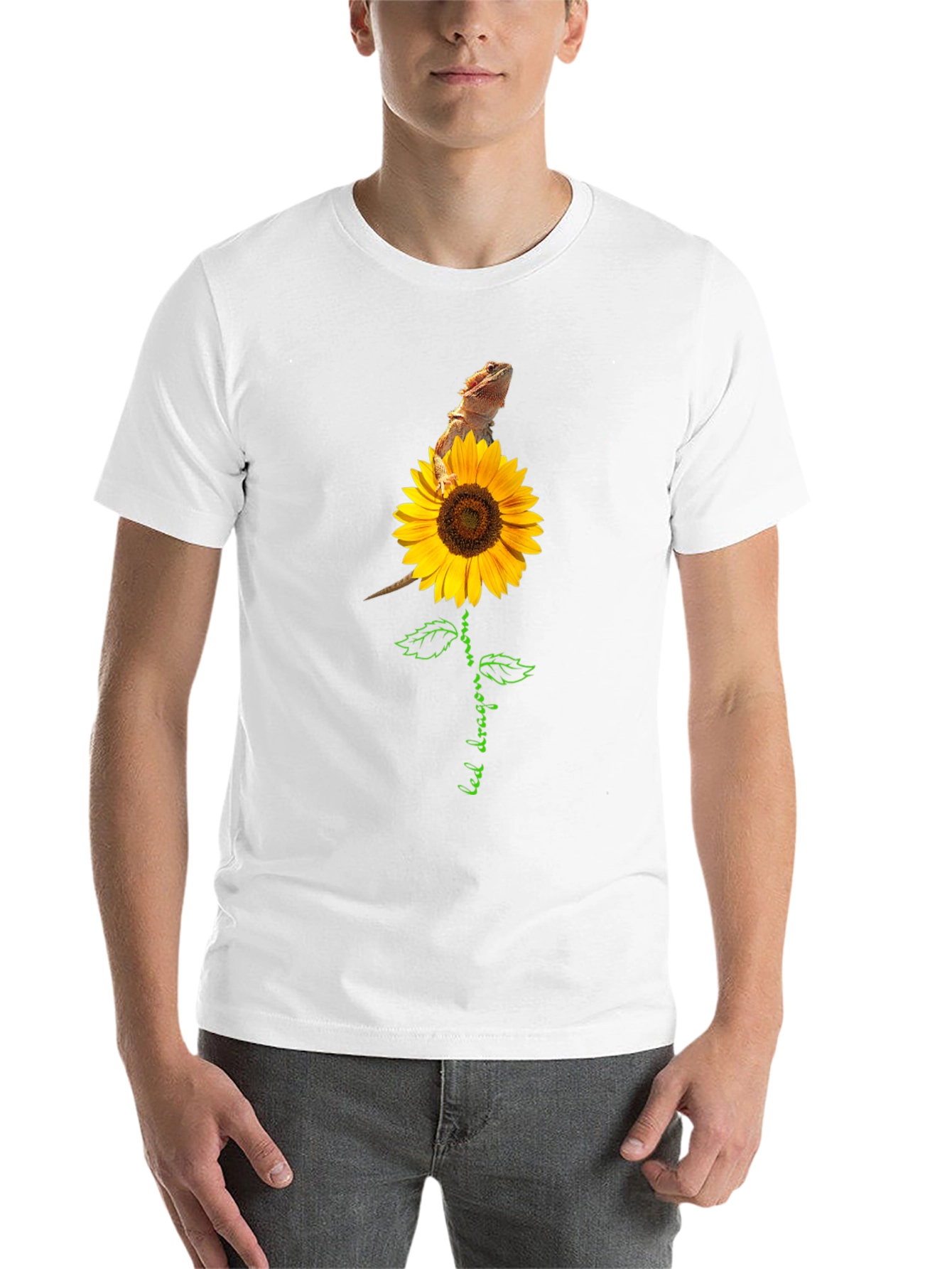 Black Bearded Dragon Sunflower Graphic Tee view 14