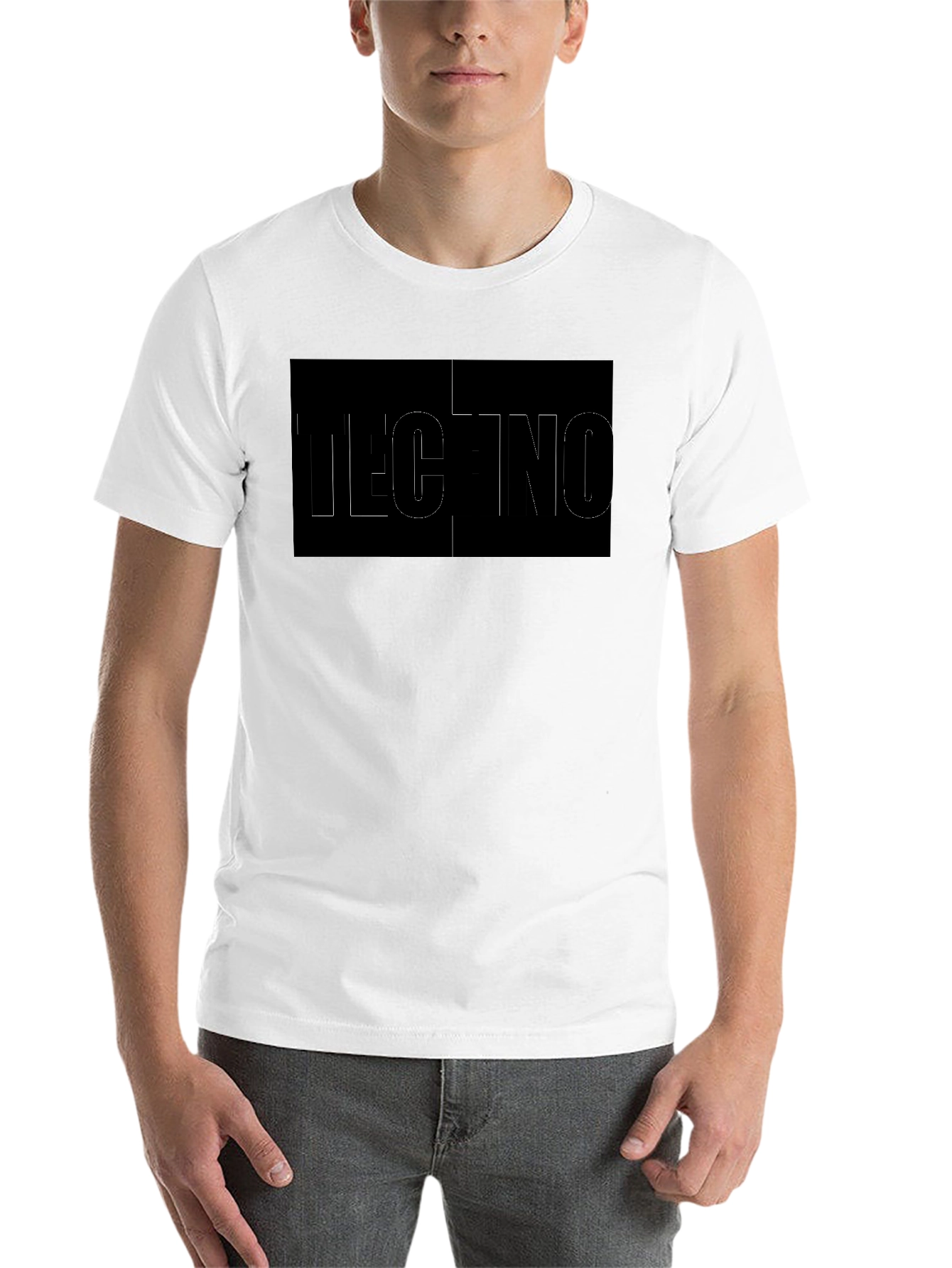 Black Techno Graphic Tee - Stylish Men's Black T-Shirt view 14