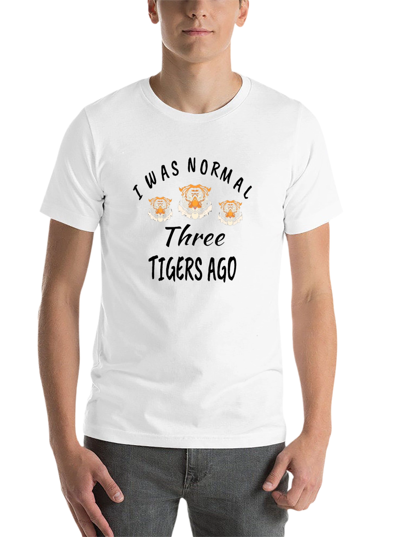 Black I Was Normal Three Tigers Ago Graphic Tee view 14