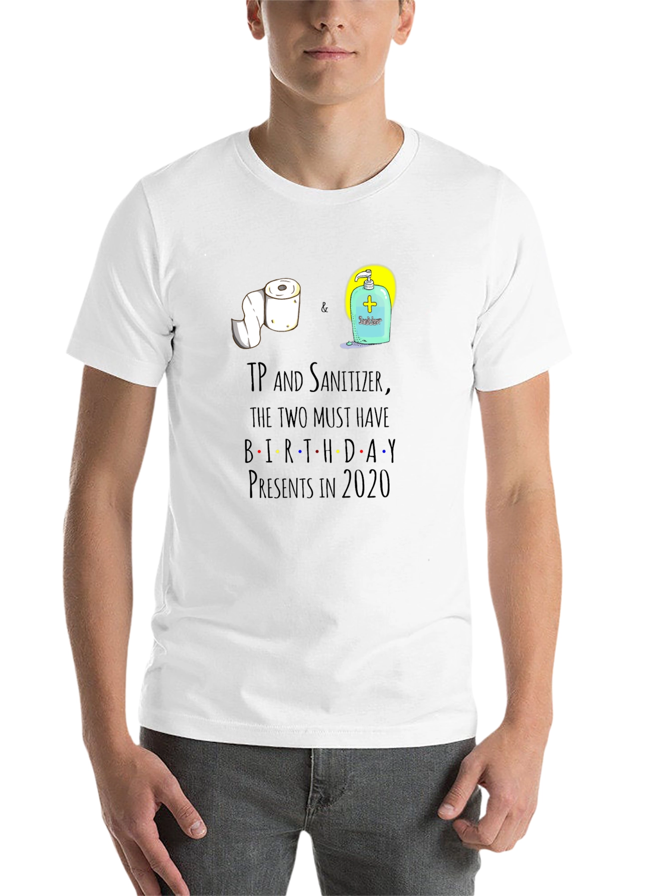 Black TP and Sanitizer Birthday Gift T-Shirt view 14