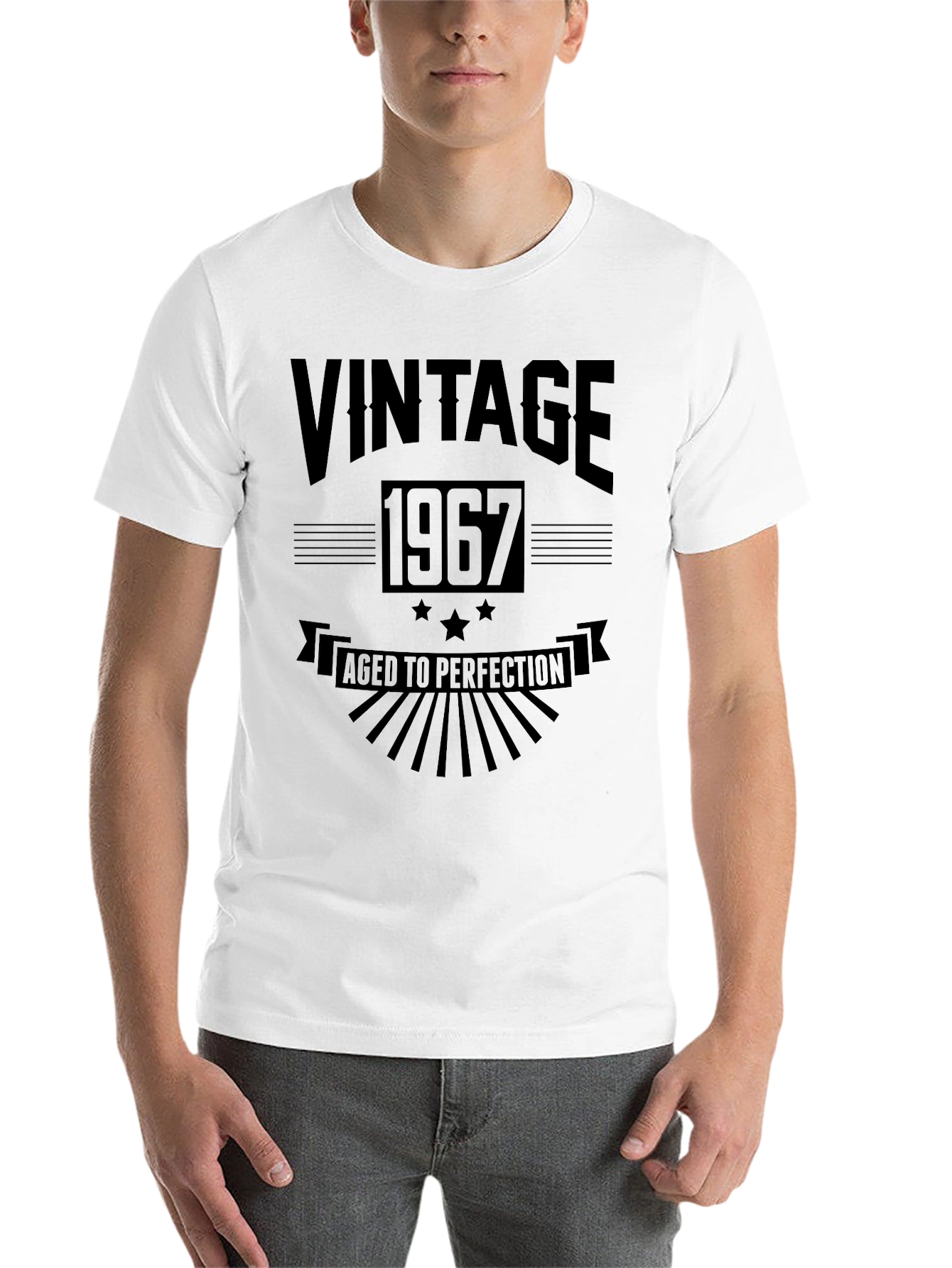 Black Vintage 1967 Aged to Perfection Black T-Shirt view 14