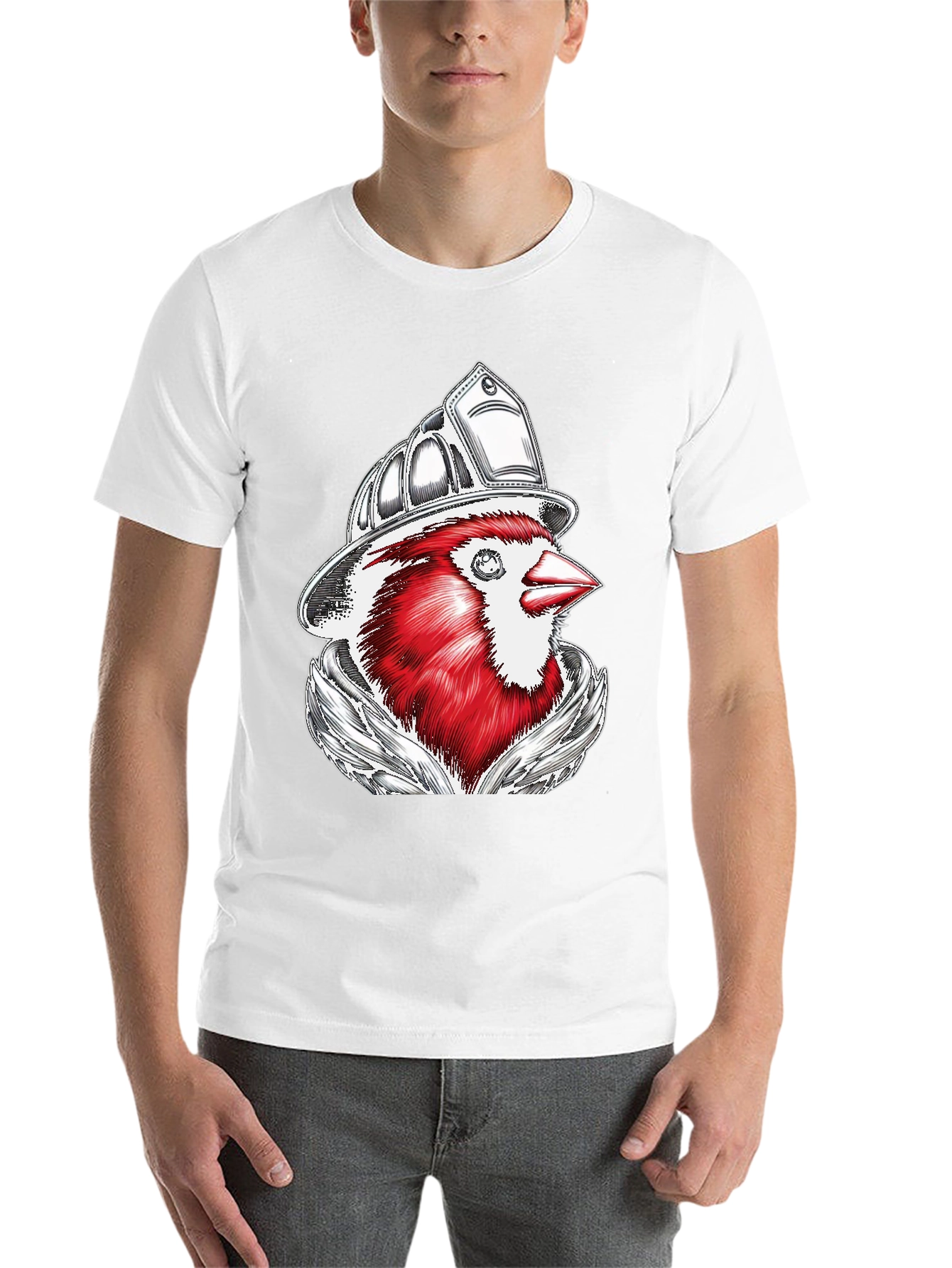 Black Cardinal Firefighter Graphic T-Shirt view 14