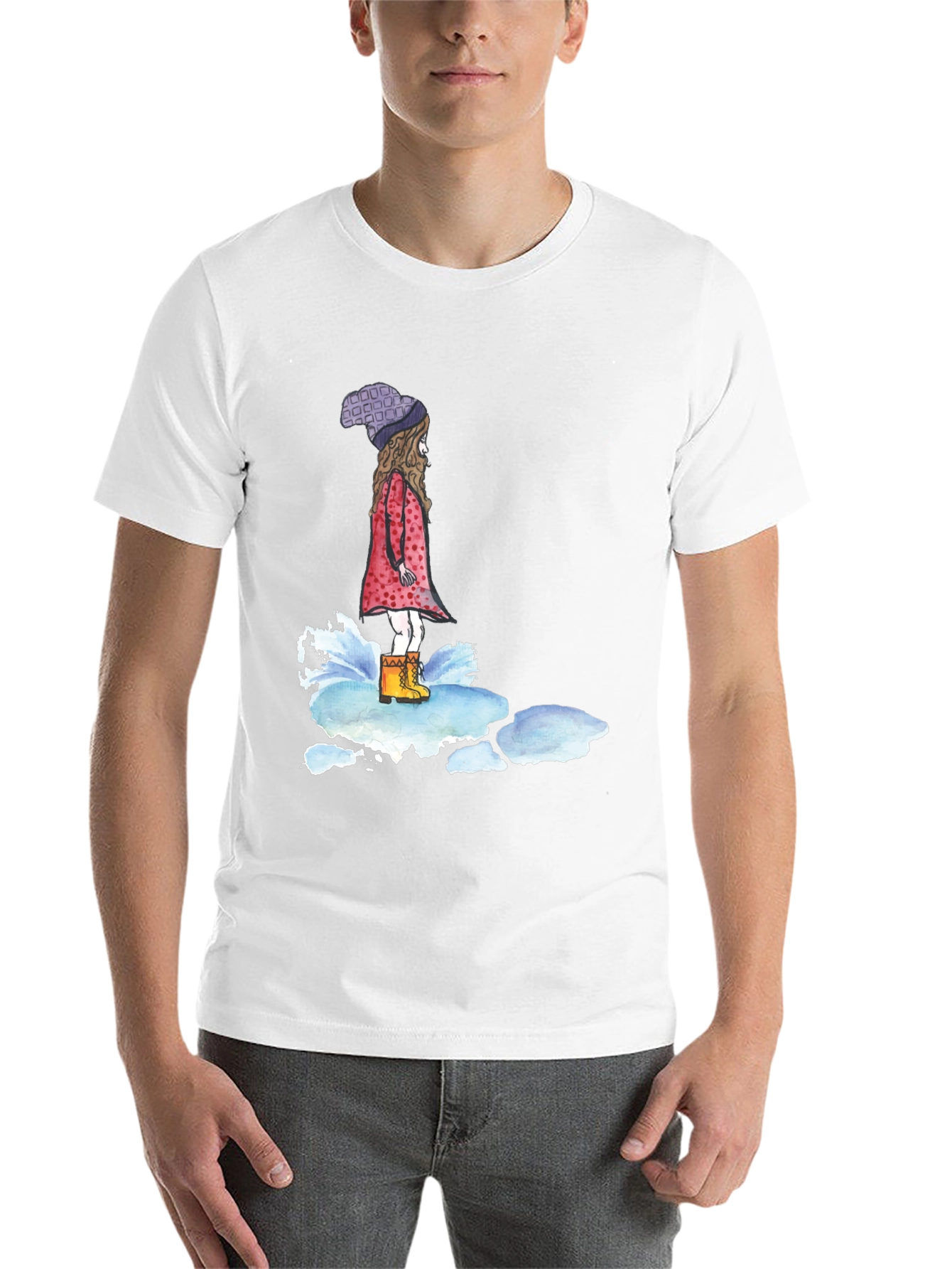 Black Whimsical Girl Black T-Shirt view 14