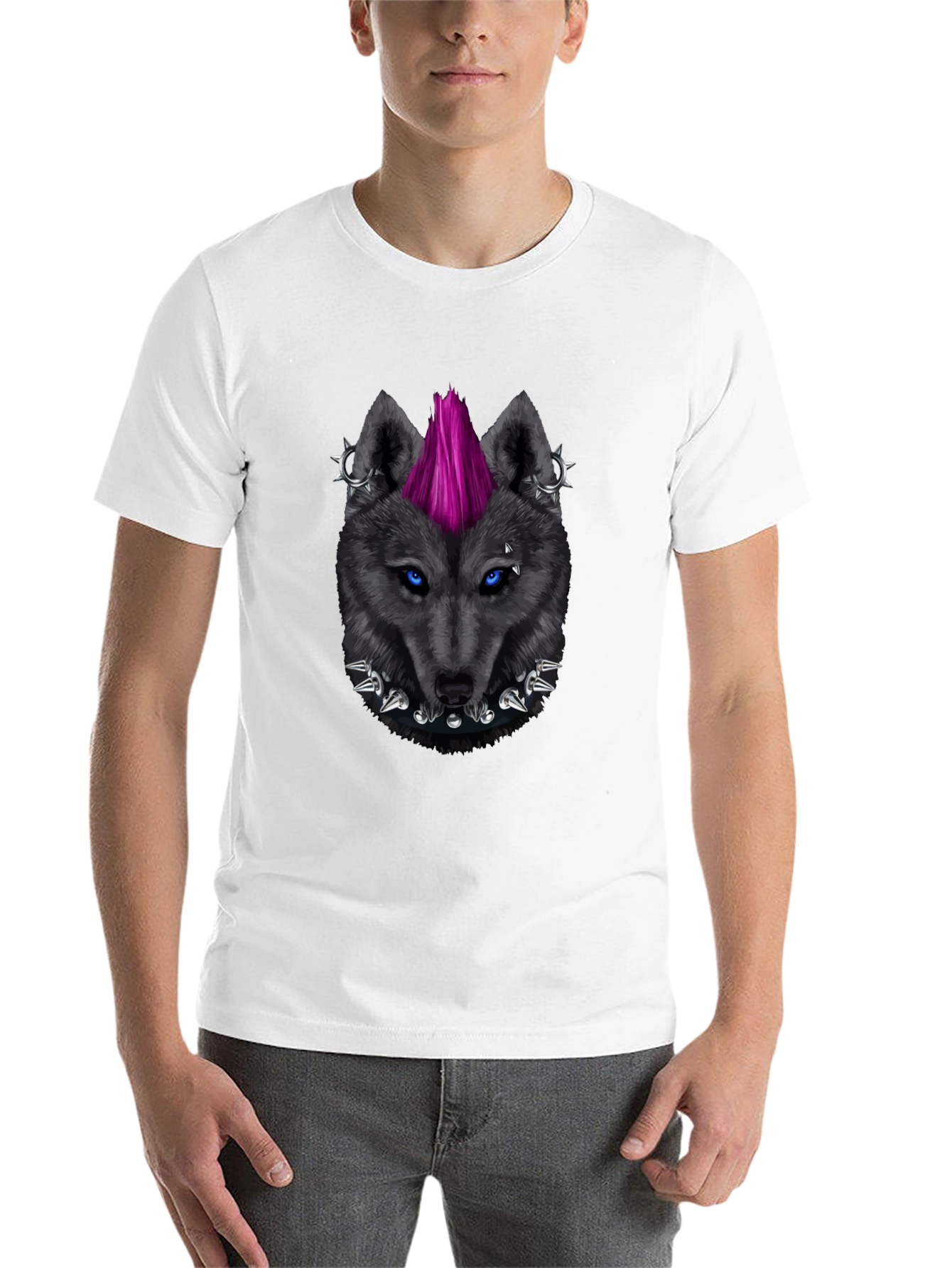 Black Punk Wolf Graphic Tee - Edgy Style view 14