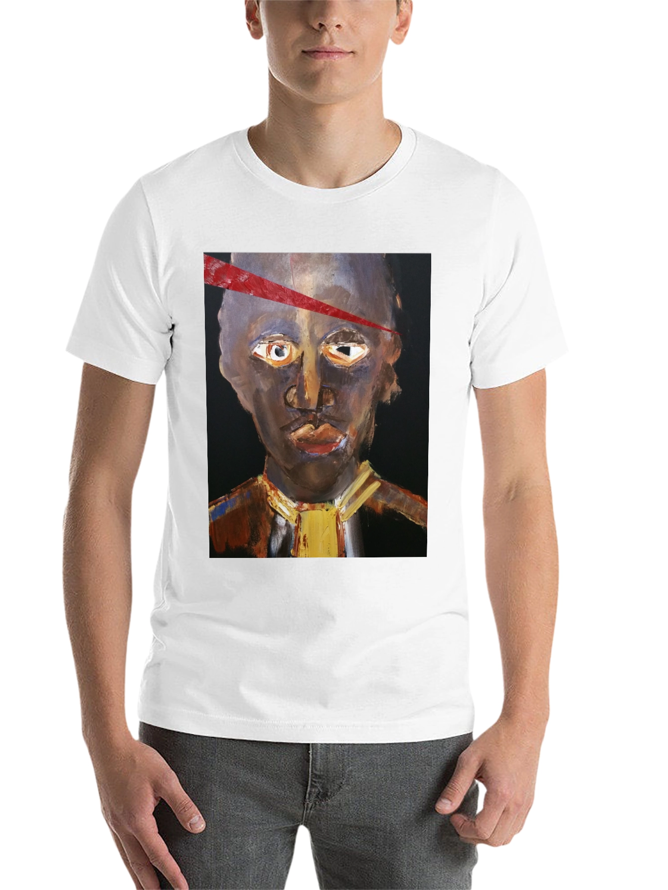 Black Abstract Face Graphic Tee view 14