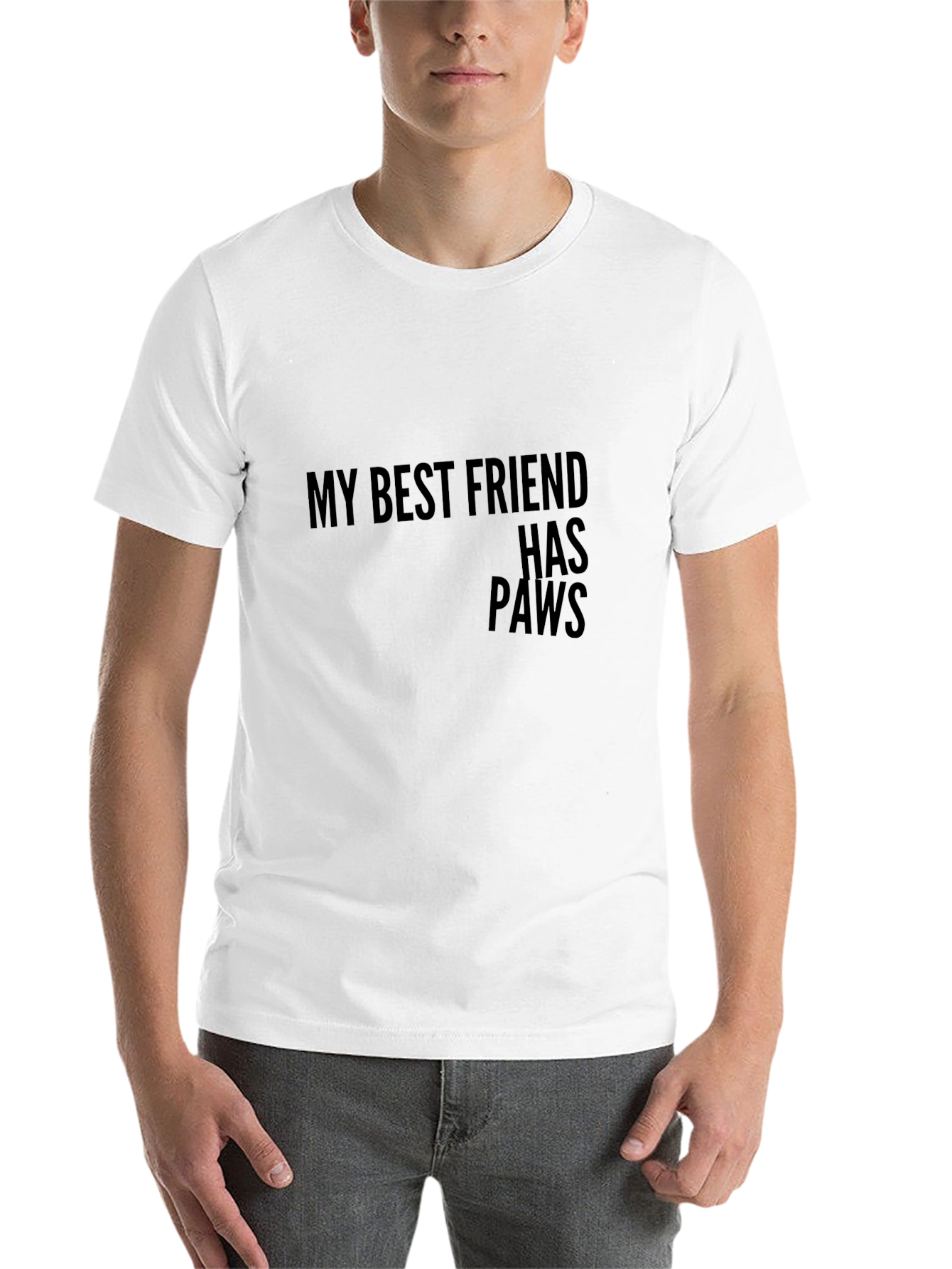 Black My Best Friend Has Paws T-Shirt - Unisex view 14