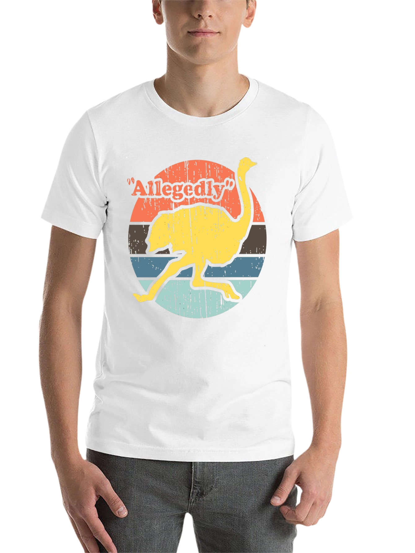 Black Allegedly Ostrich T-Shirt - Retro Style view 14