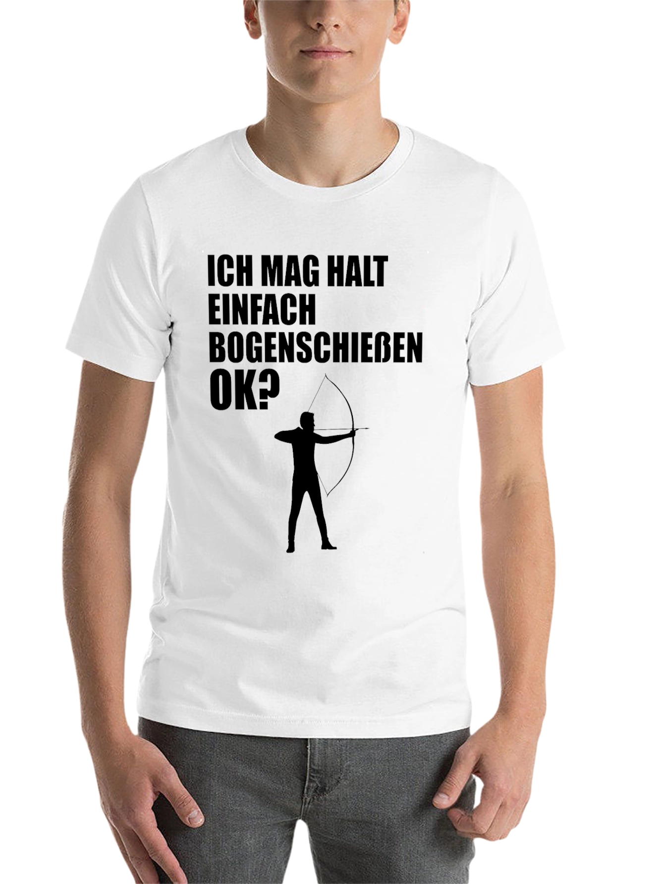 Black Archery T-Shirt: Ich Mag Bogenschiessen OK? - Black Tee view 14