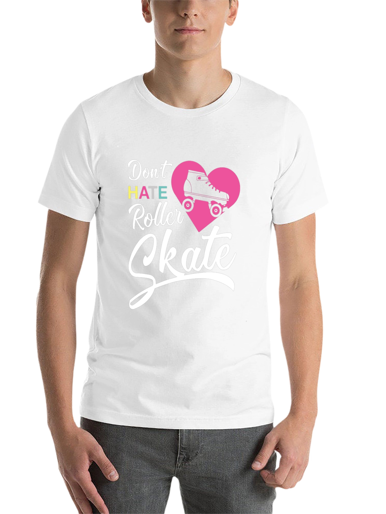 Black Don't Hate Roller Skate T-Shirt view 14