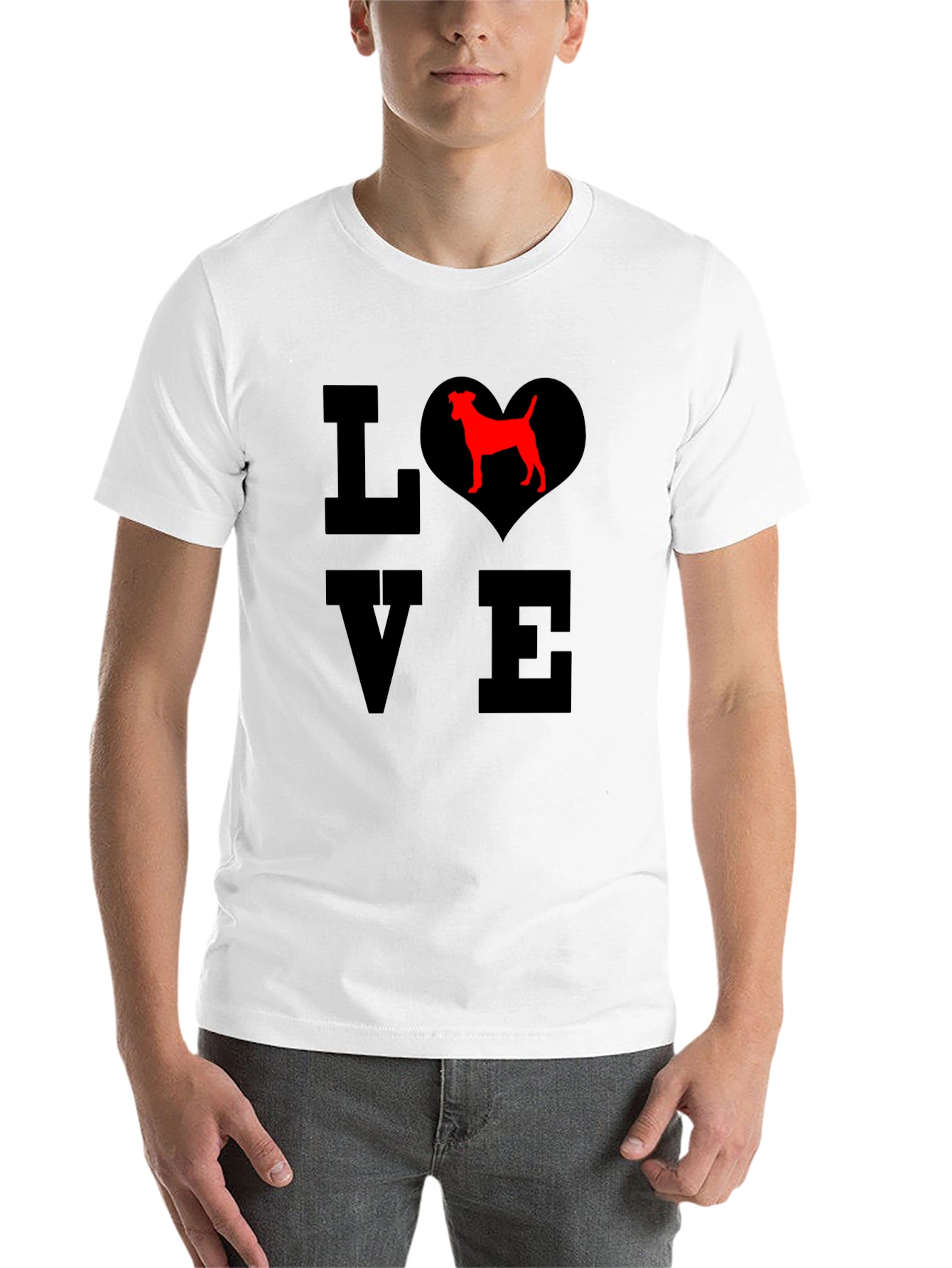 Black Love Dog T-Shirt - Heart Pet Graphic Tee view 14