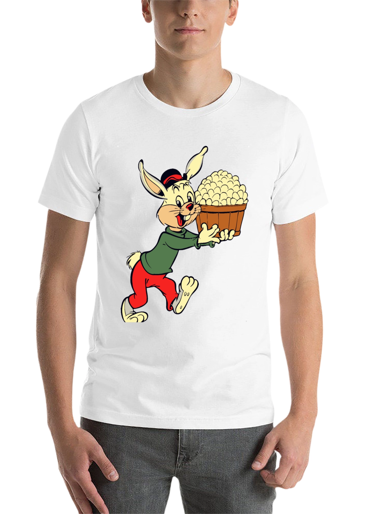 Black Cartoon Rabbit T-Shirt view 14
