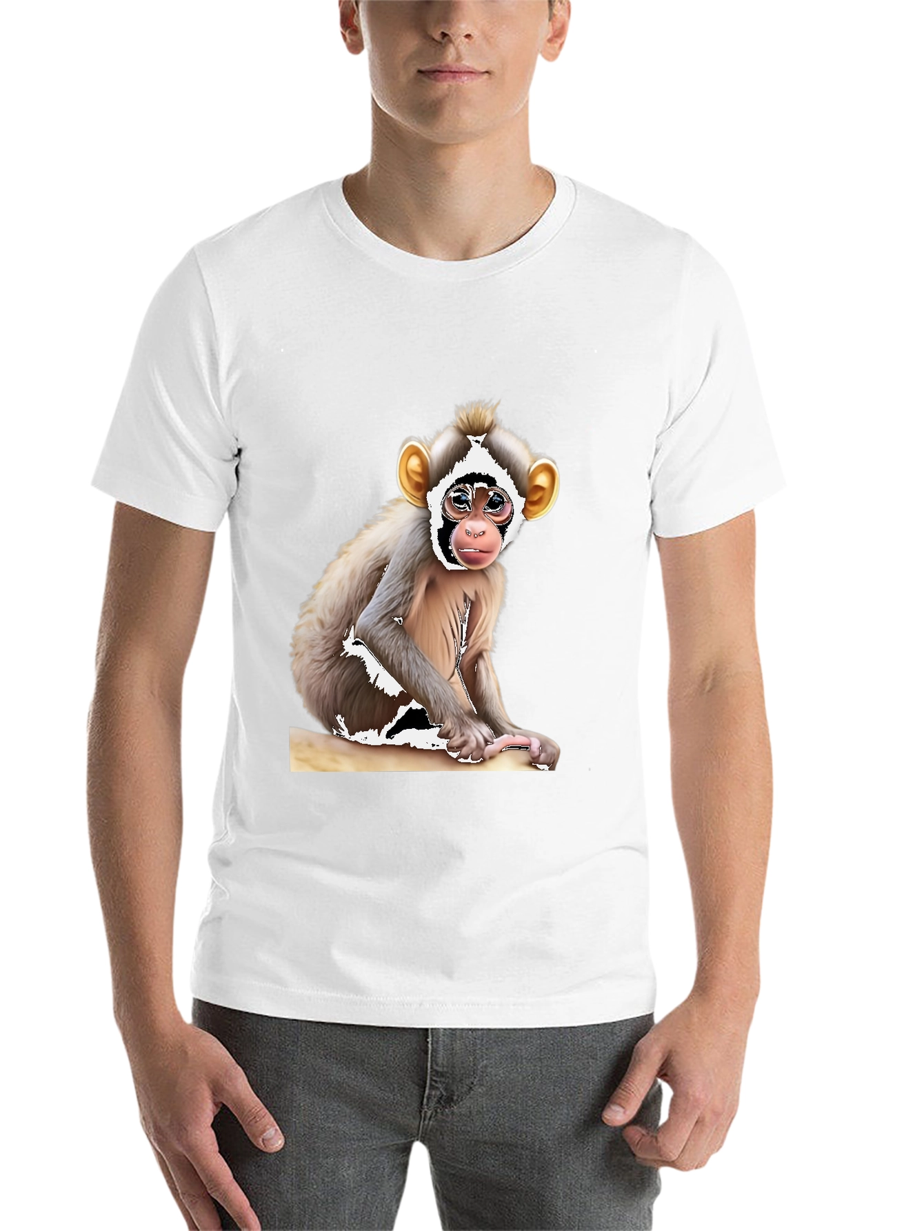 Black Monkey Graphic T-Shirt - Black Cotton Tee view 14