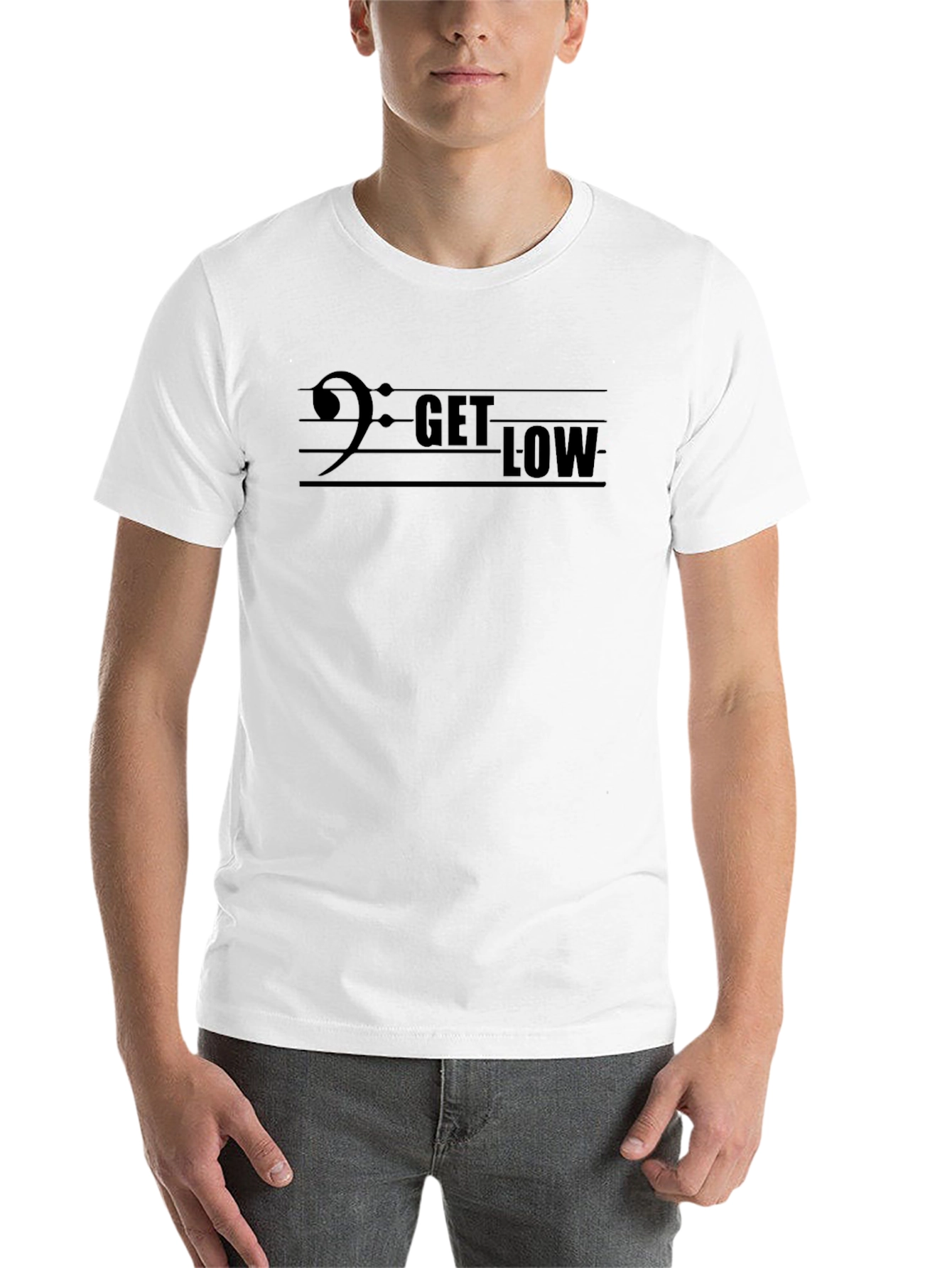 Black Get Low Bass Clef T-Shirt - Music Lover Tee view 14