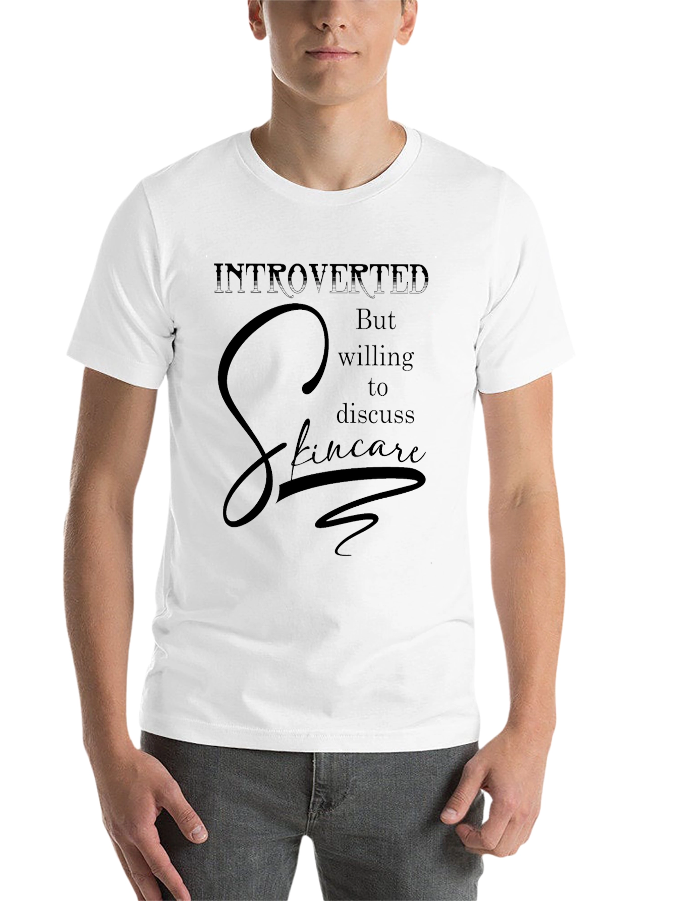 Black Introverted Skincare Enthusiast T-Shirt view 14