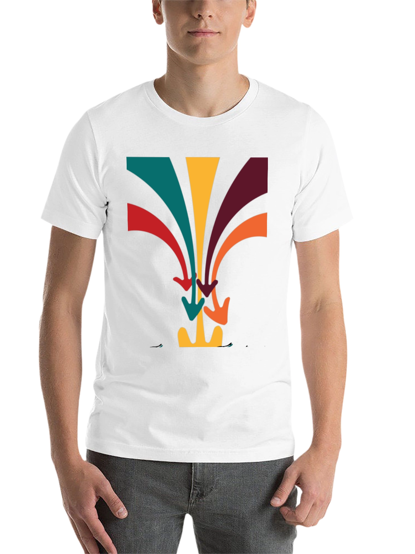 Black Retro Arrow Stream T-Shirt - Vintage Design Tee view 14