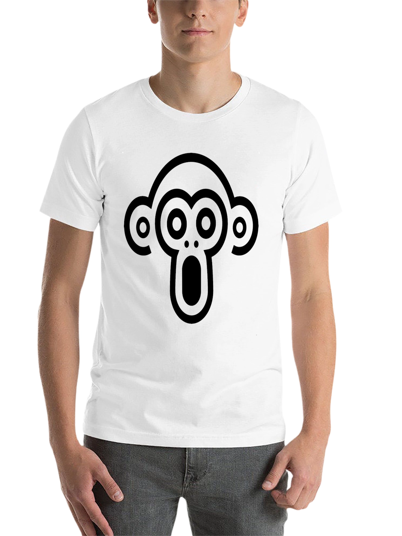 Black Black T-Shirt with Monkey Face Graphic view 14