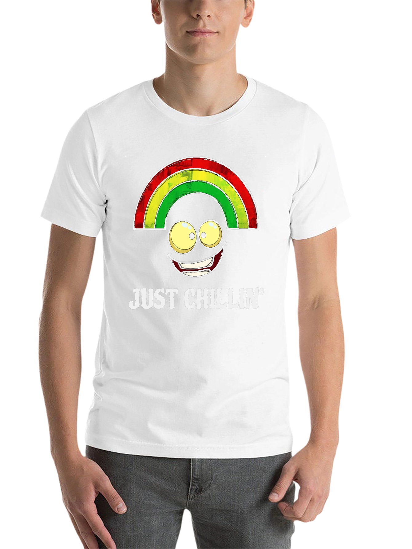 Black Just Chillin' Rainbow Smile T-Shirt view 14