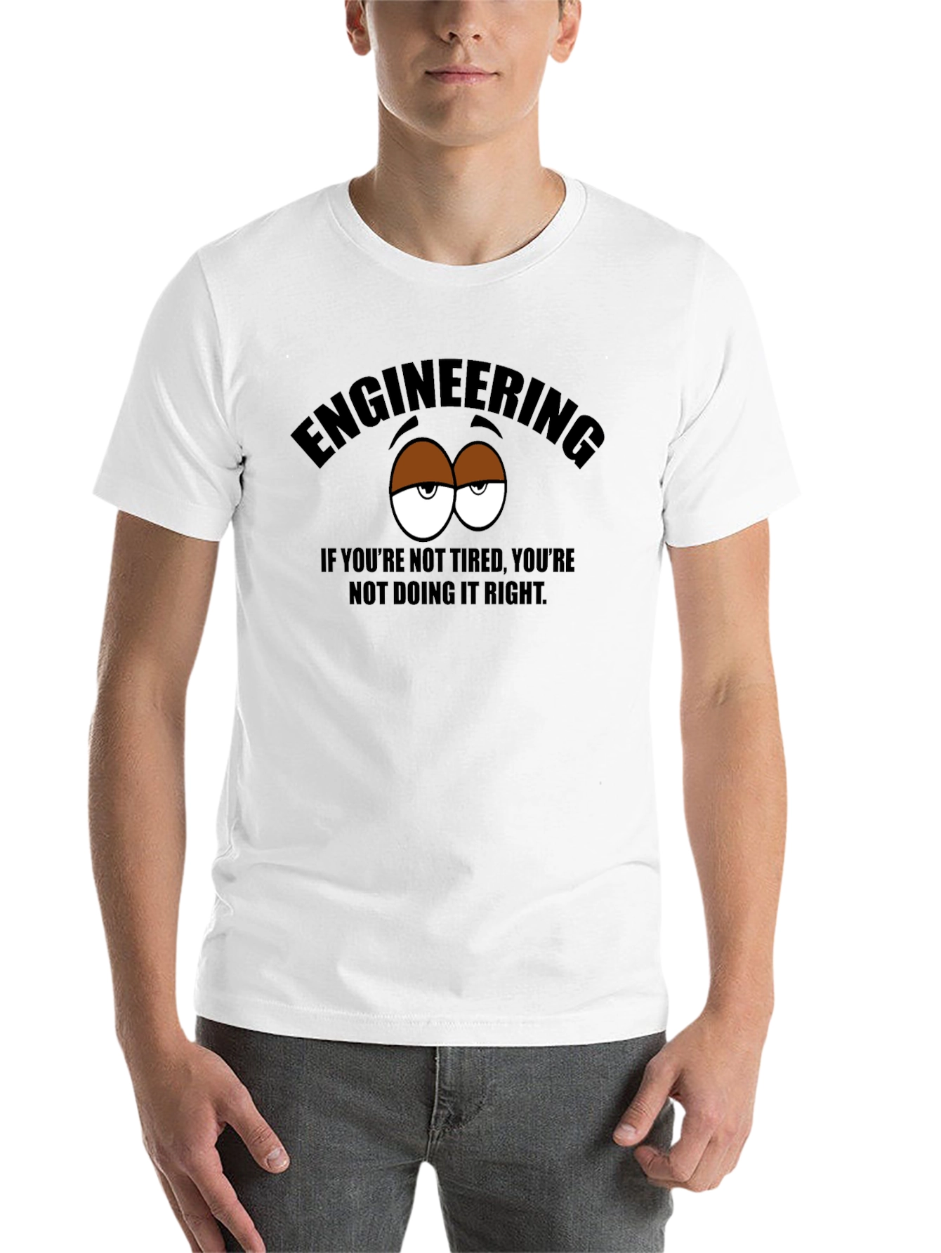 Black Engineering Tired Eyes Graphic T-Shirt view 14