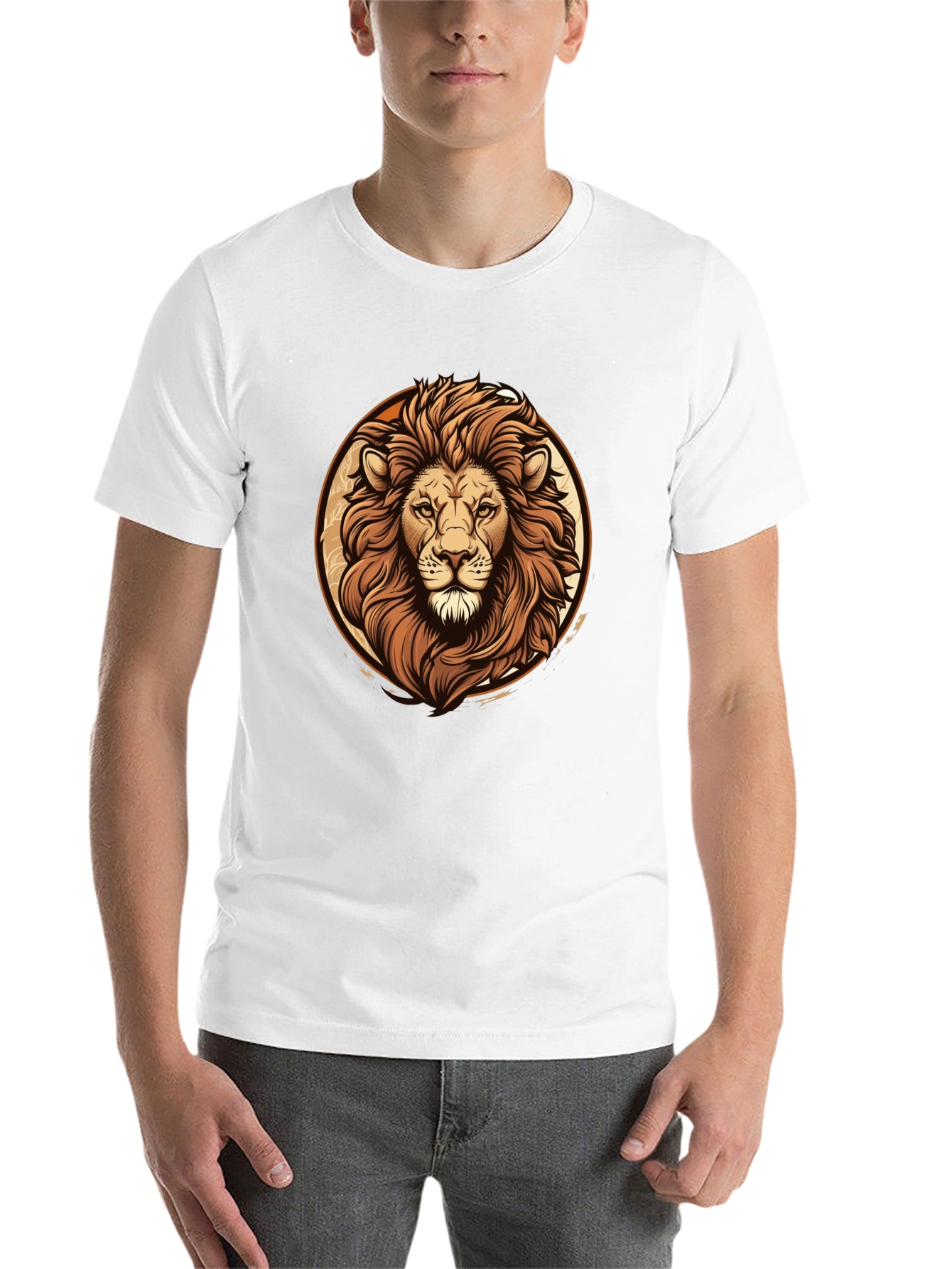 Black Lion Graphic Tee - Bold Animal Print Black T-Shirt view 14