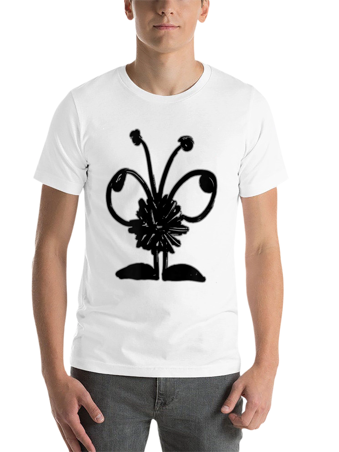 Black Abstract Graphic Print Black T-Shirt view 14