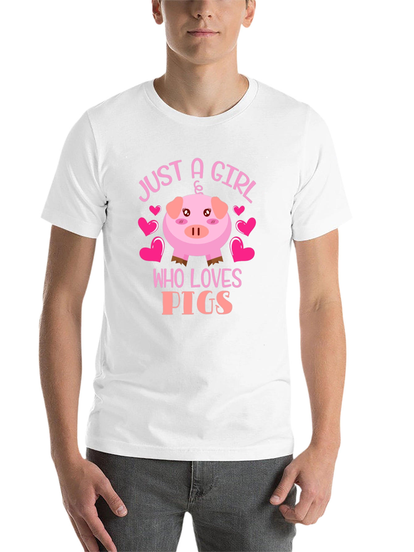 Black Just a Girl Who Loves Pigs Graphic Tee view 14