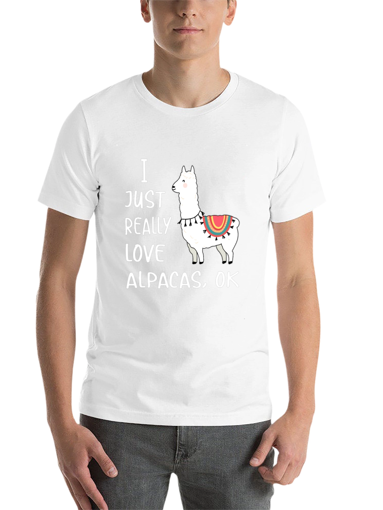 Black I Love Alpacas Graphic T-Shirt -  Funny Alpaca Tee view 14