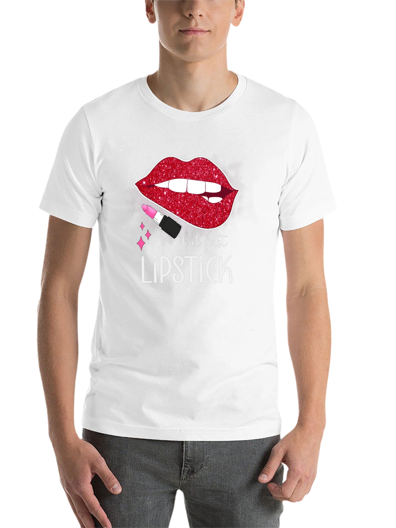 Black But First Lipstick Graphic Tee - Stylish & Trendy view 14