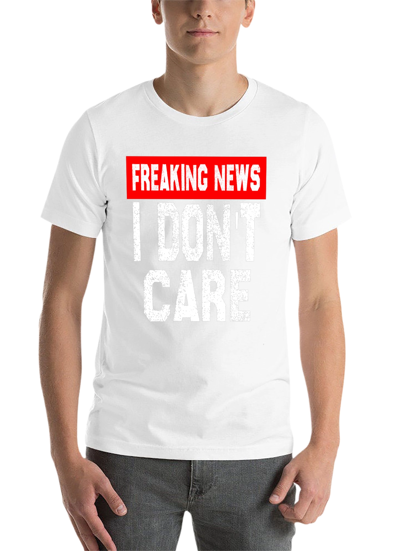 Black Freaking News I Don't Care T-Shirt view 14