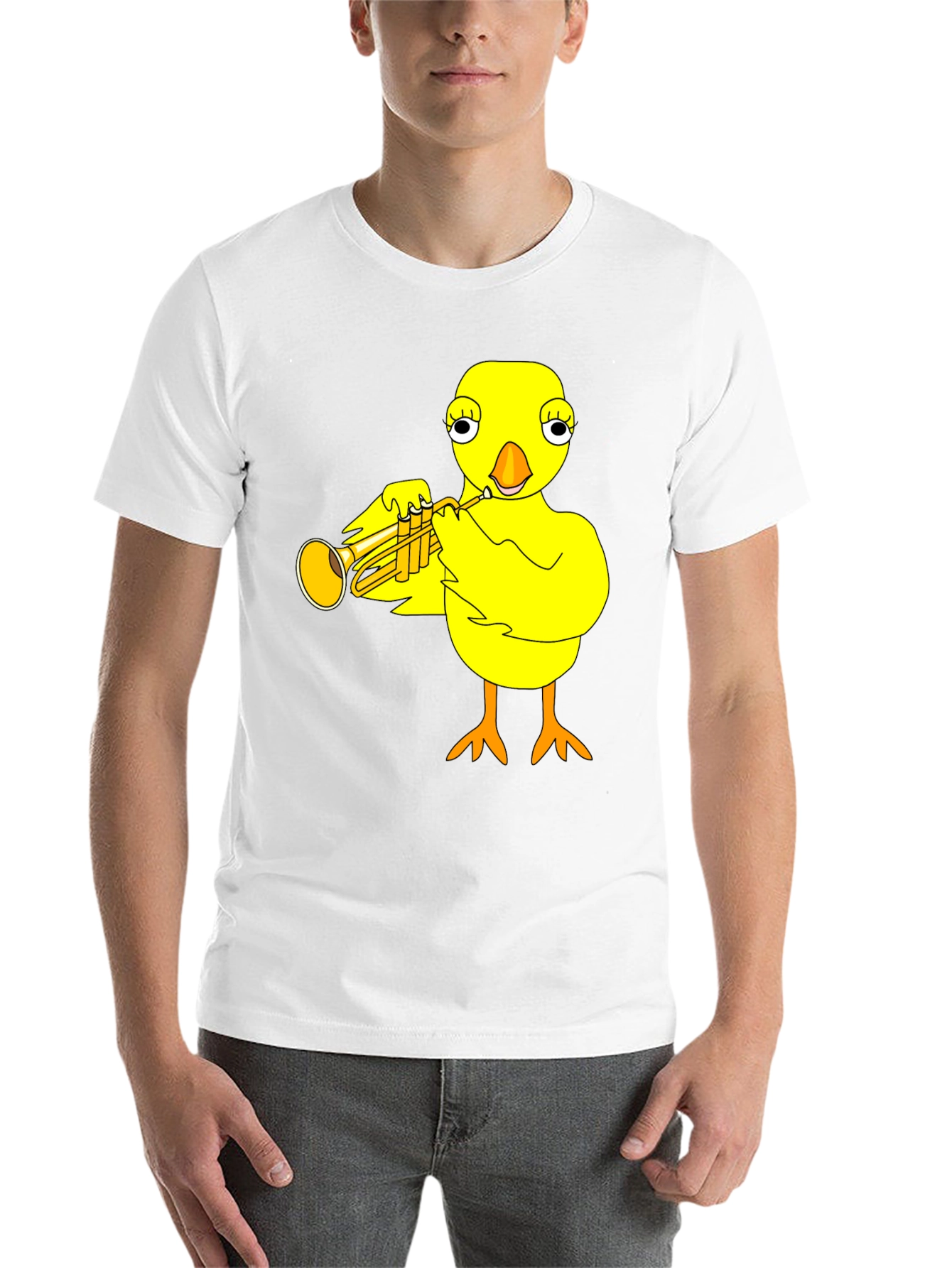 Black Funny Chick Trumpet Player Graphic Tee view 14