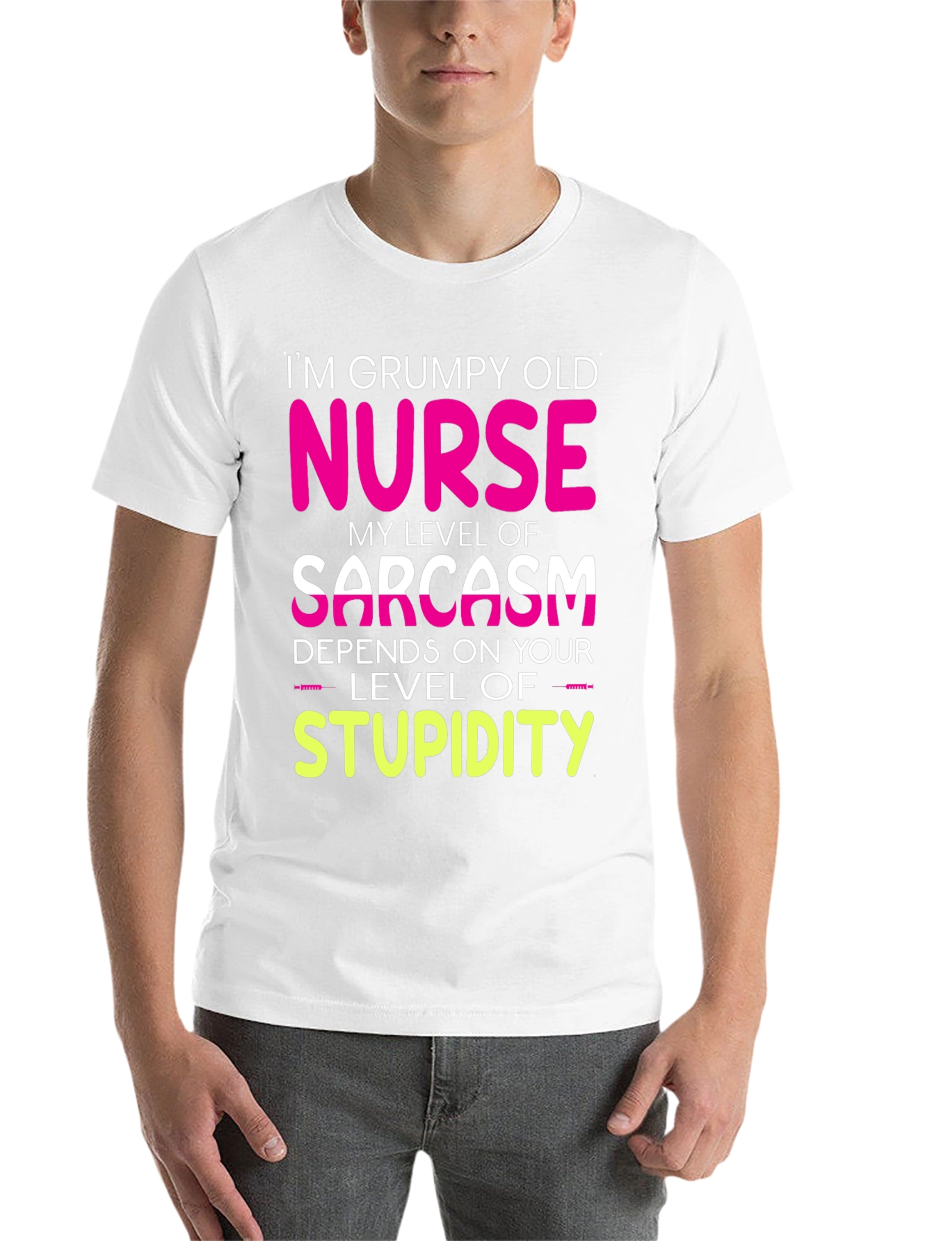 Black Grumpy Old Nurse T-Shirt Sarcasm Level Funny Tee view 14