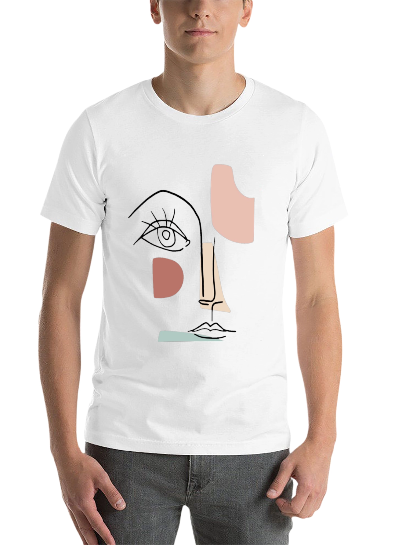 Abstract Face Graphic T-Shirt - Modern Art Tee - 14
