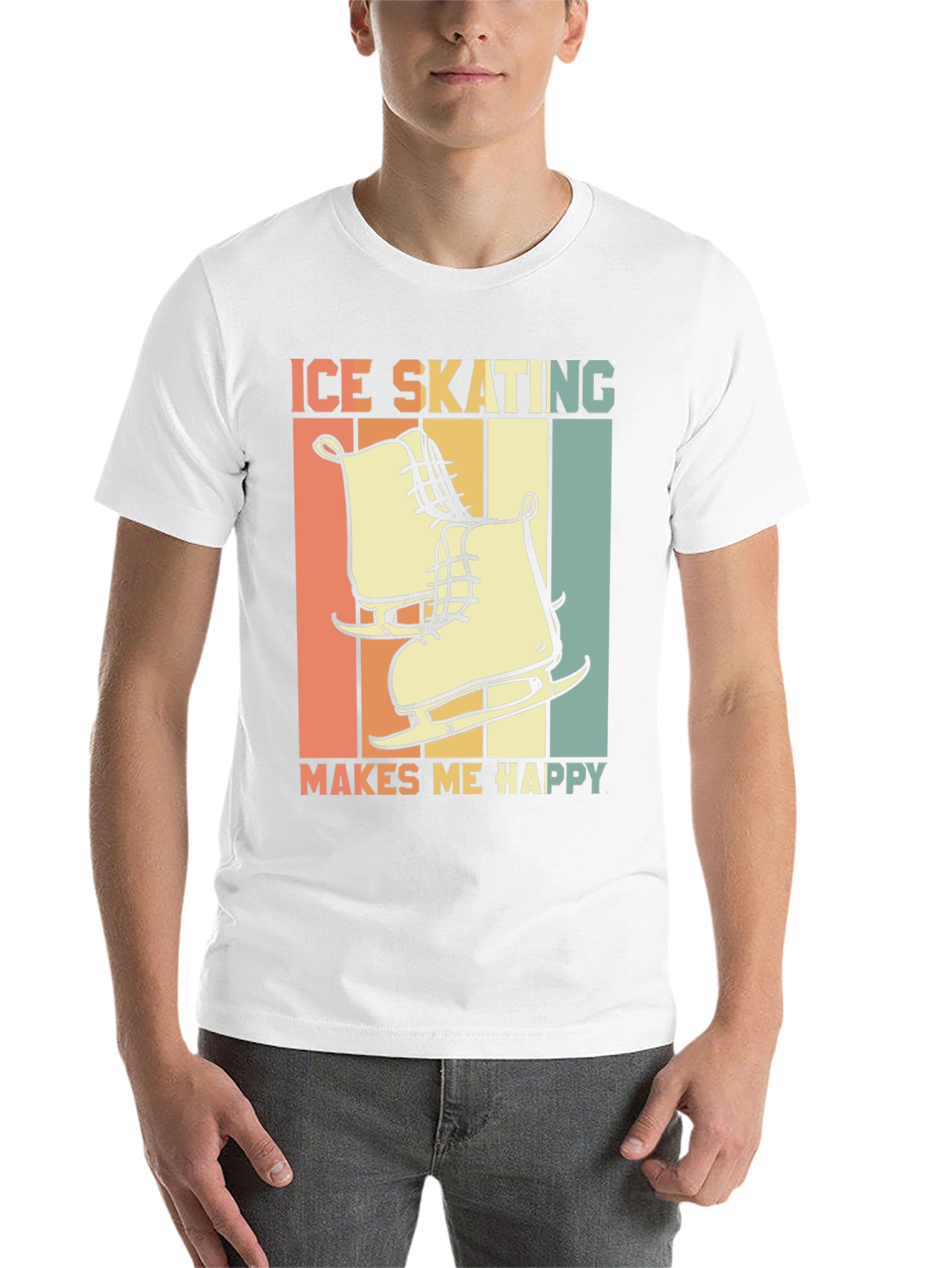 Black Ice Skating Makes Me Happy Graphic Tee view 14